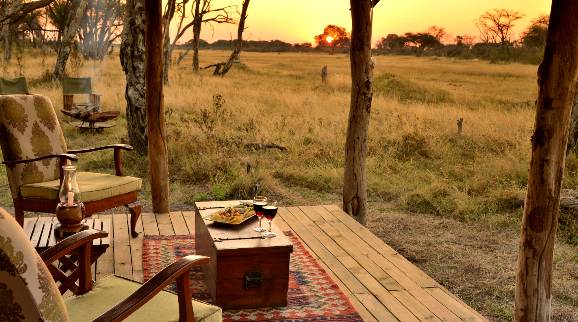 Sundowners with spectacular bush views