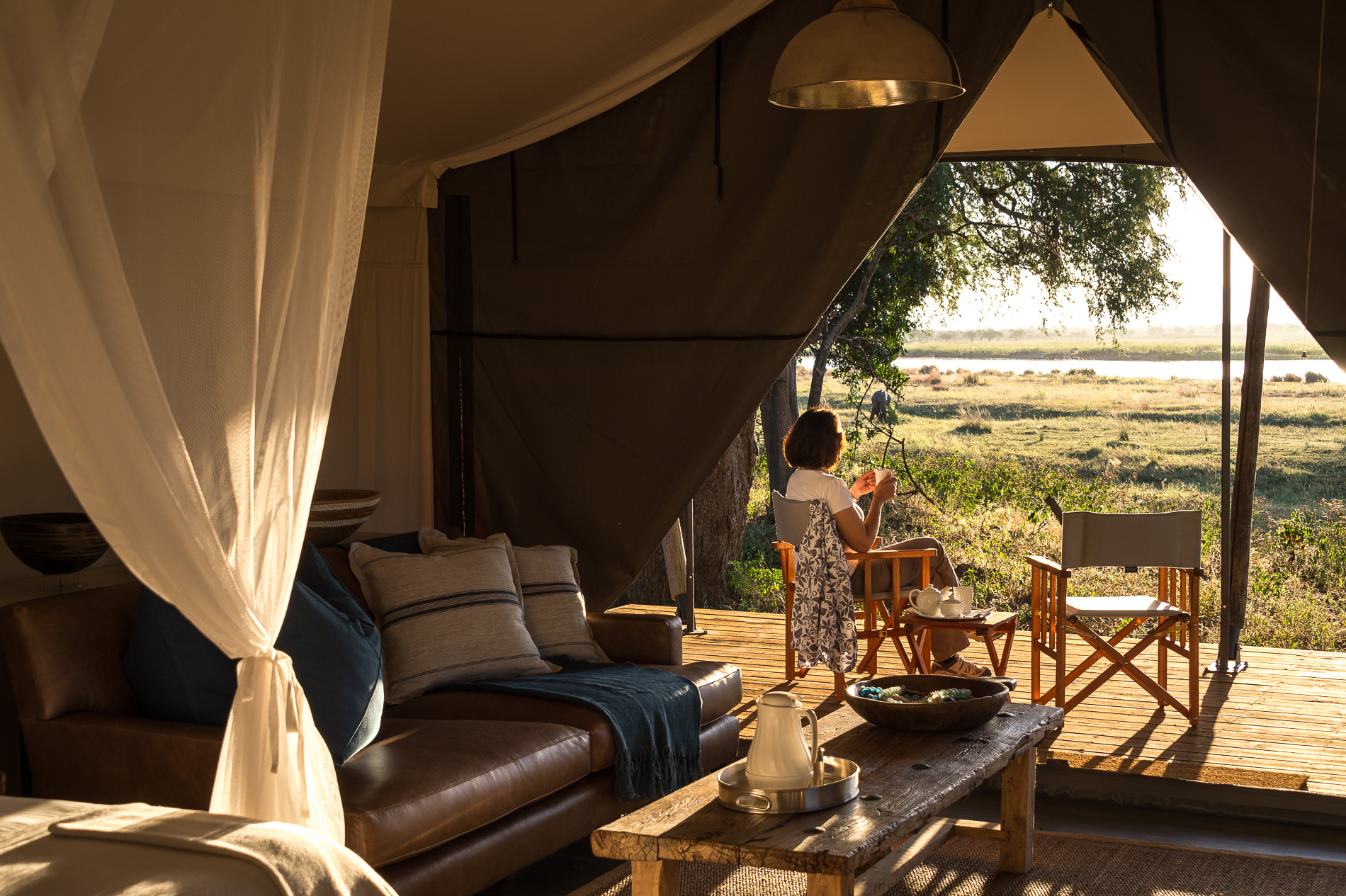 Luxurious guest tents provide a relaxing base at siesta time