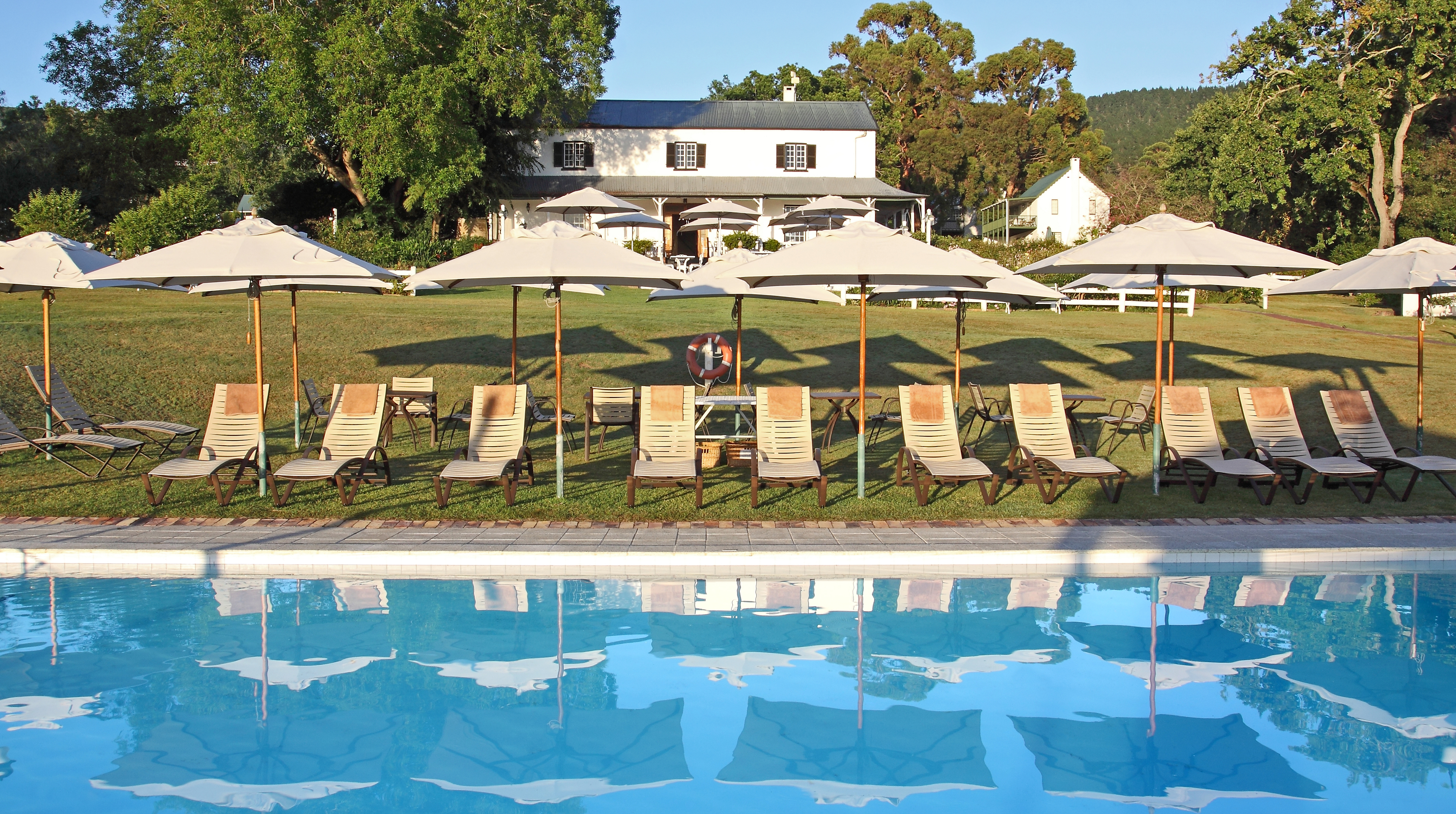 Belvidere House overlooks the pool and the lagoon beyond