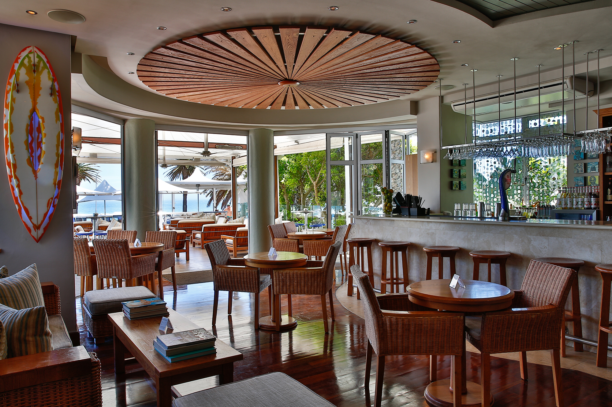 Private beach club at The Bay Hotel