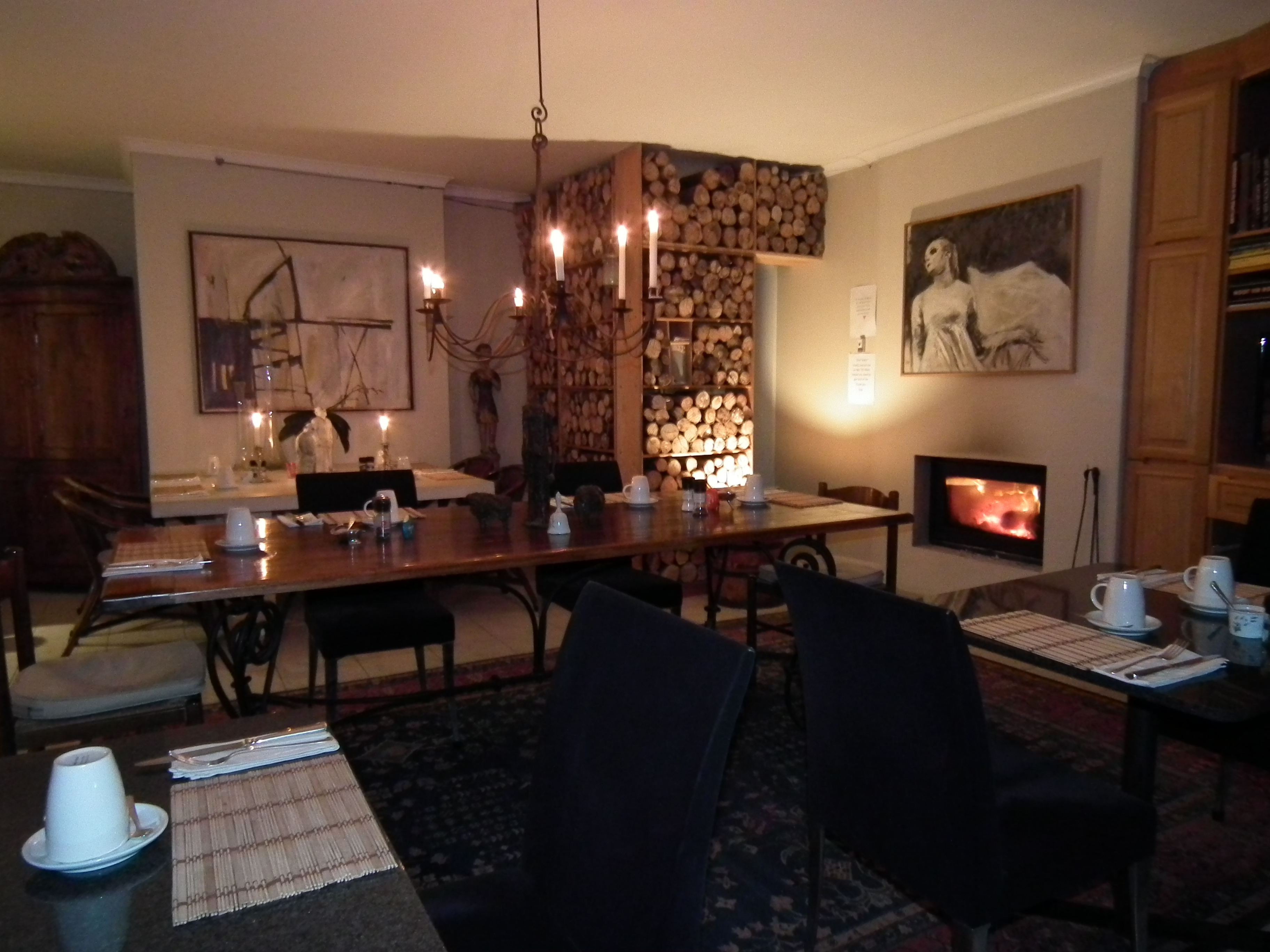 Winter time the fires are going 24/7. Enjoy the heat while looking at the Atlantic ocean during breakfast time!