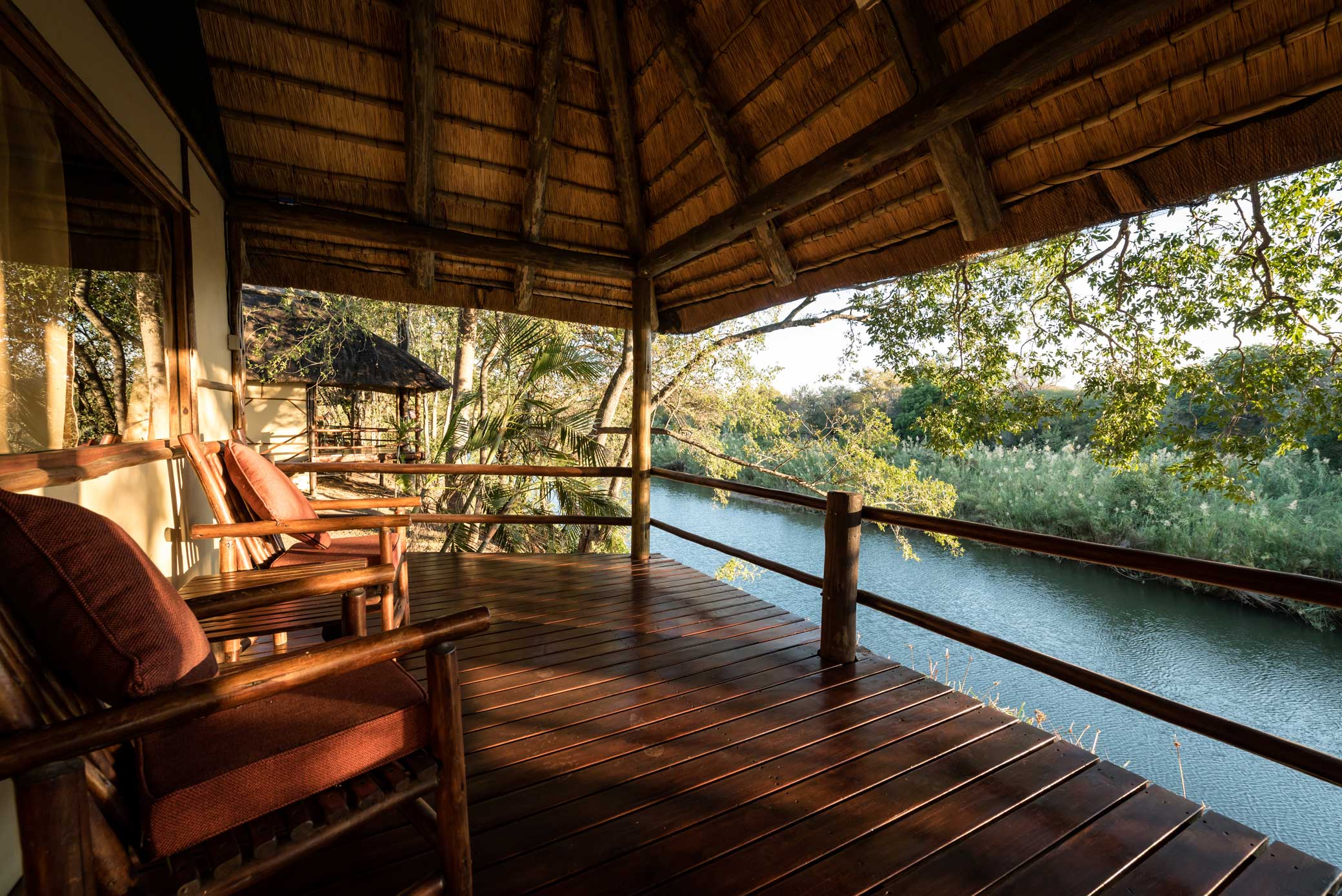Bedroom decks with a view of the river