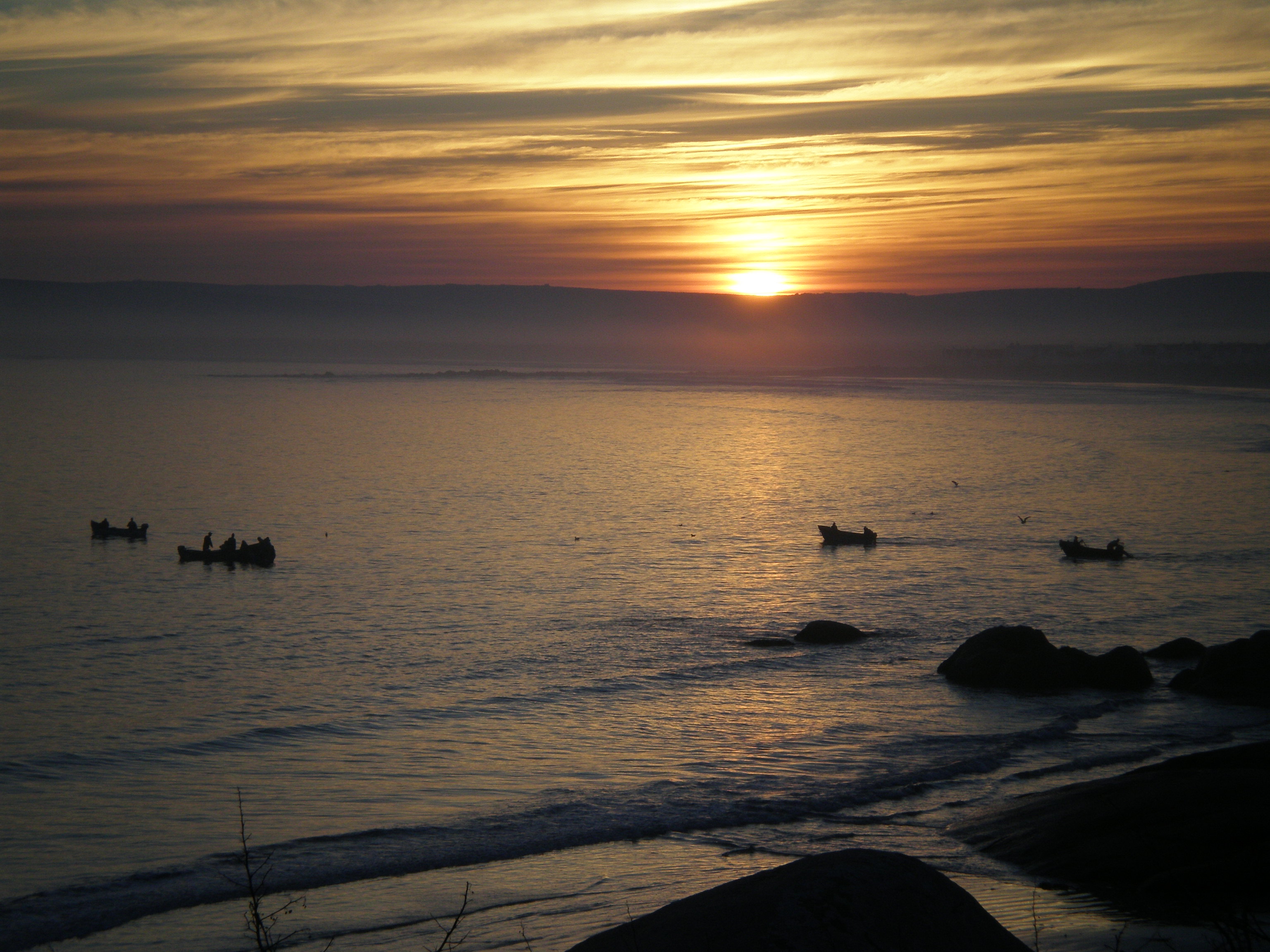 Fishermen leaving at dawn for the catch of the day
