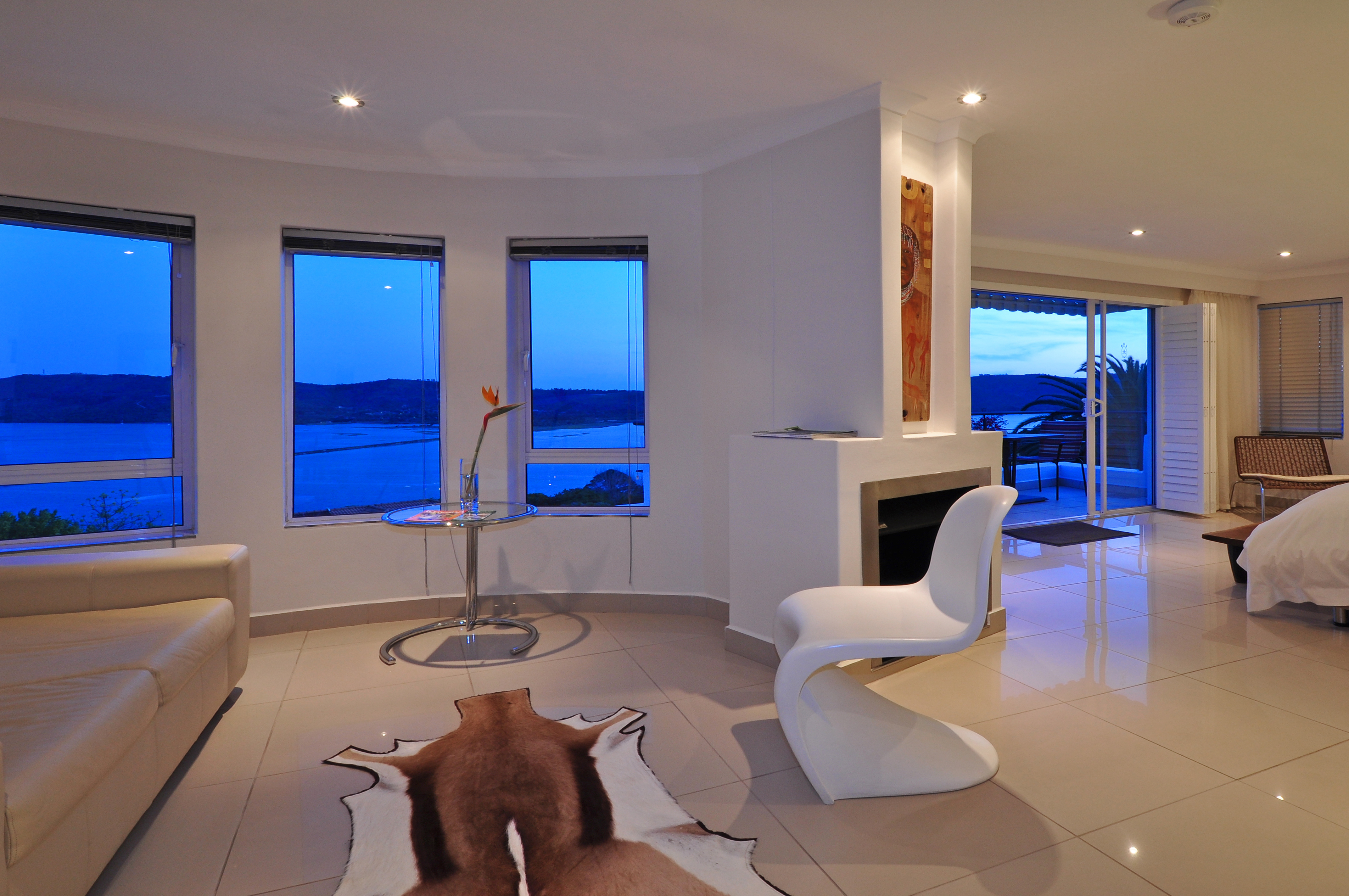 The suites are wonderfully roomy and all have a fantastic view over the lagoon of Knysna.