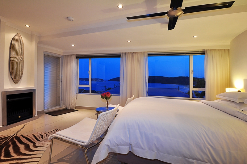 The suites are wonderfully roomy and all have a fantastic view over the lagoon of Knysna.