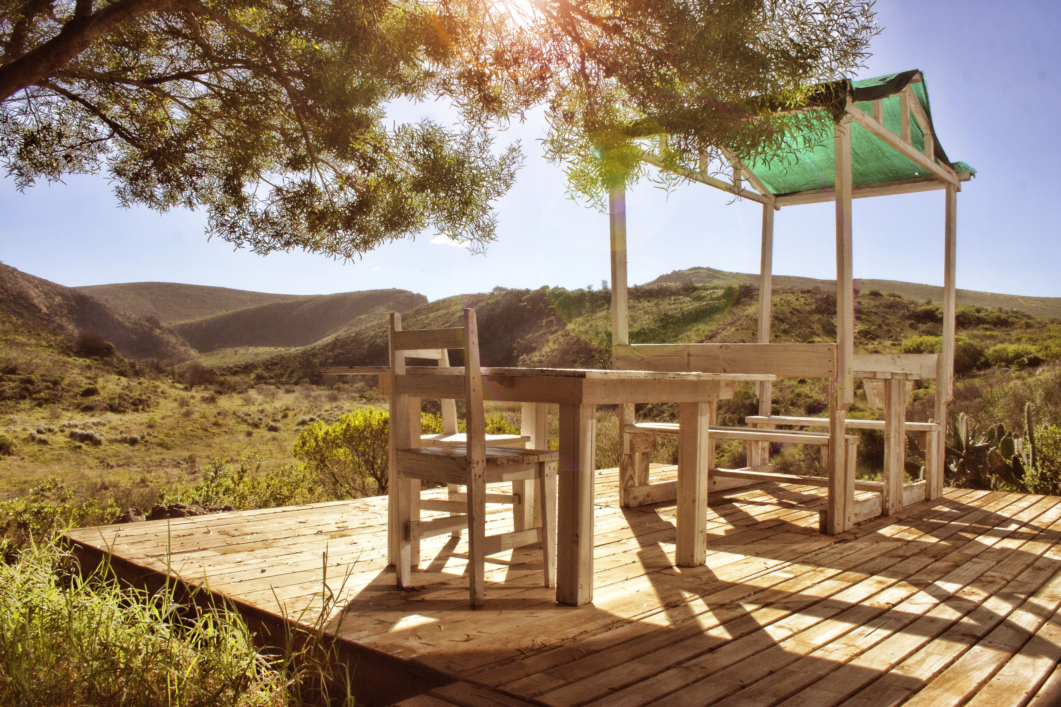 Each chalet has a wood deck with breathtaking views