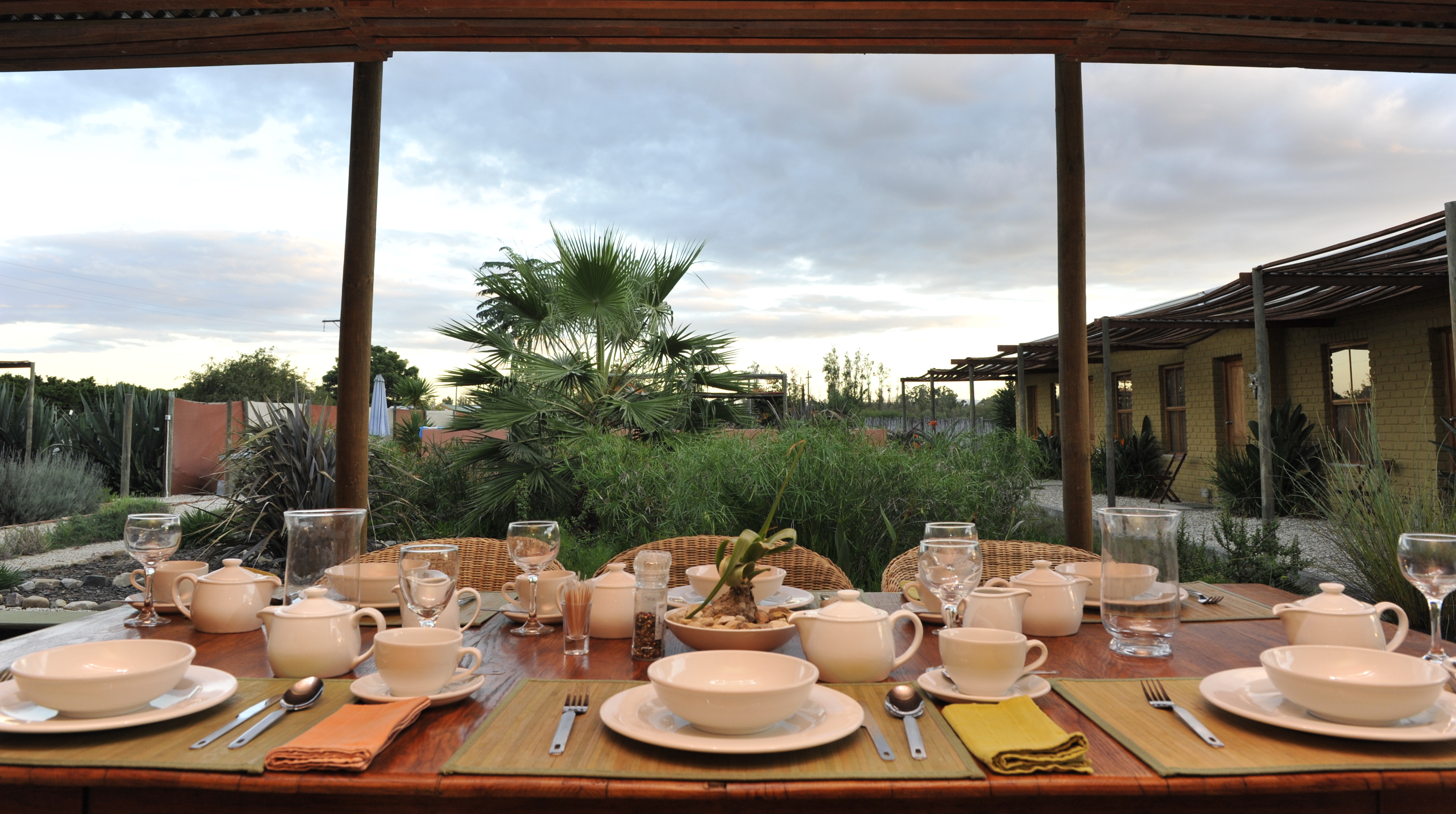 breakfast table on  terrace