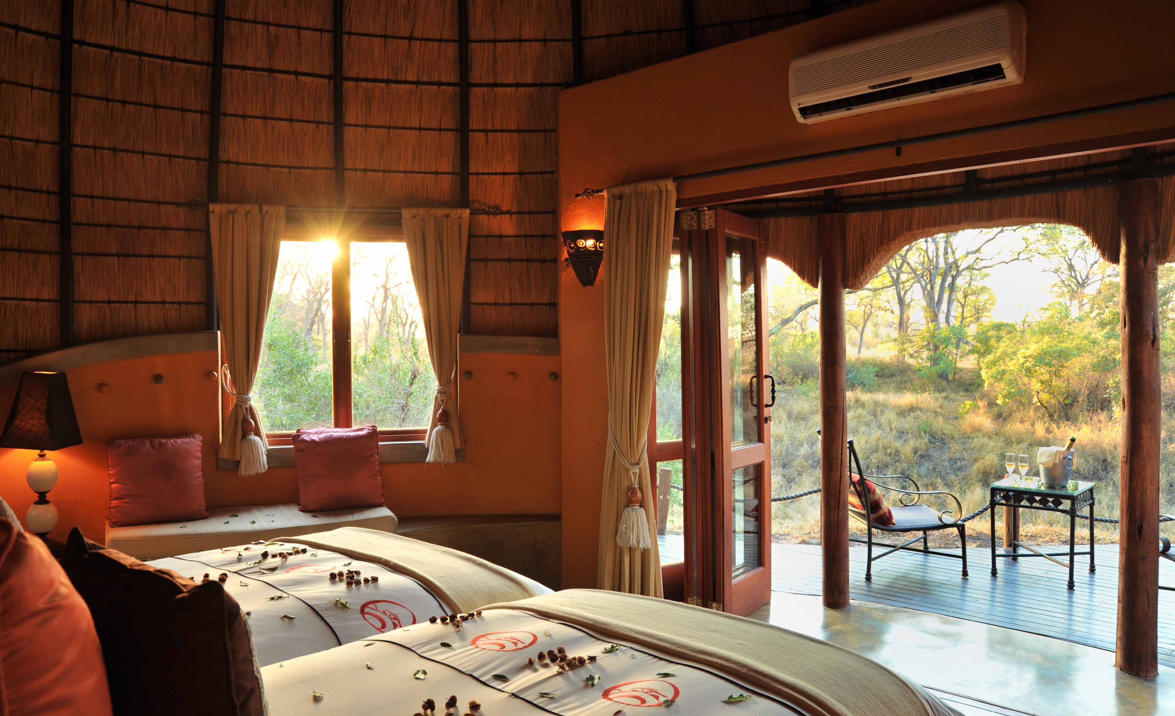 Twin bedded suite and its view from the room