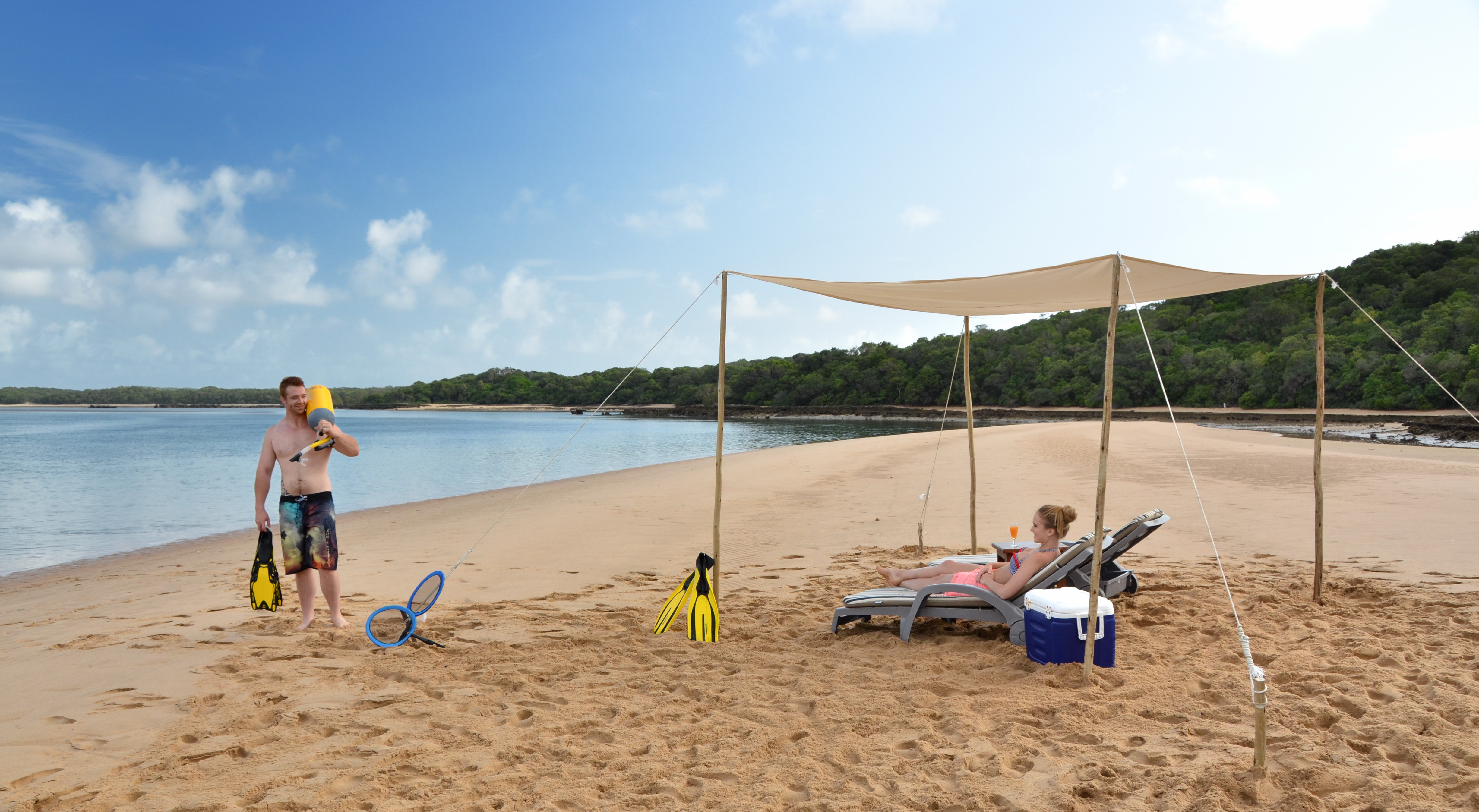 Shore entry dive at Inhaca Island Marine reserve