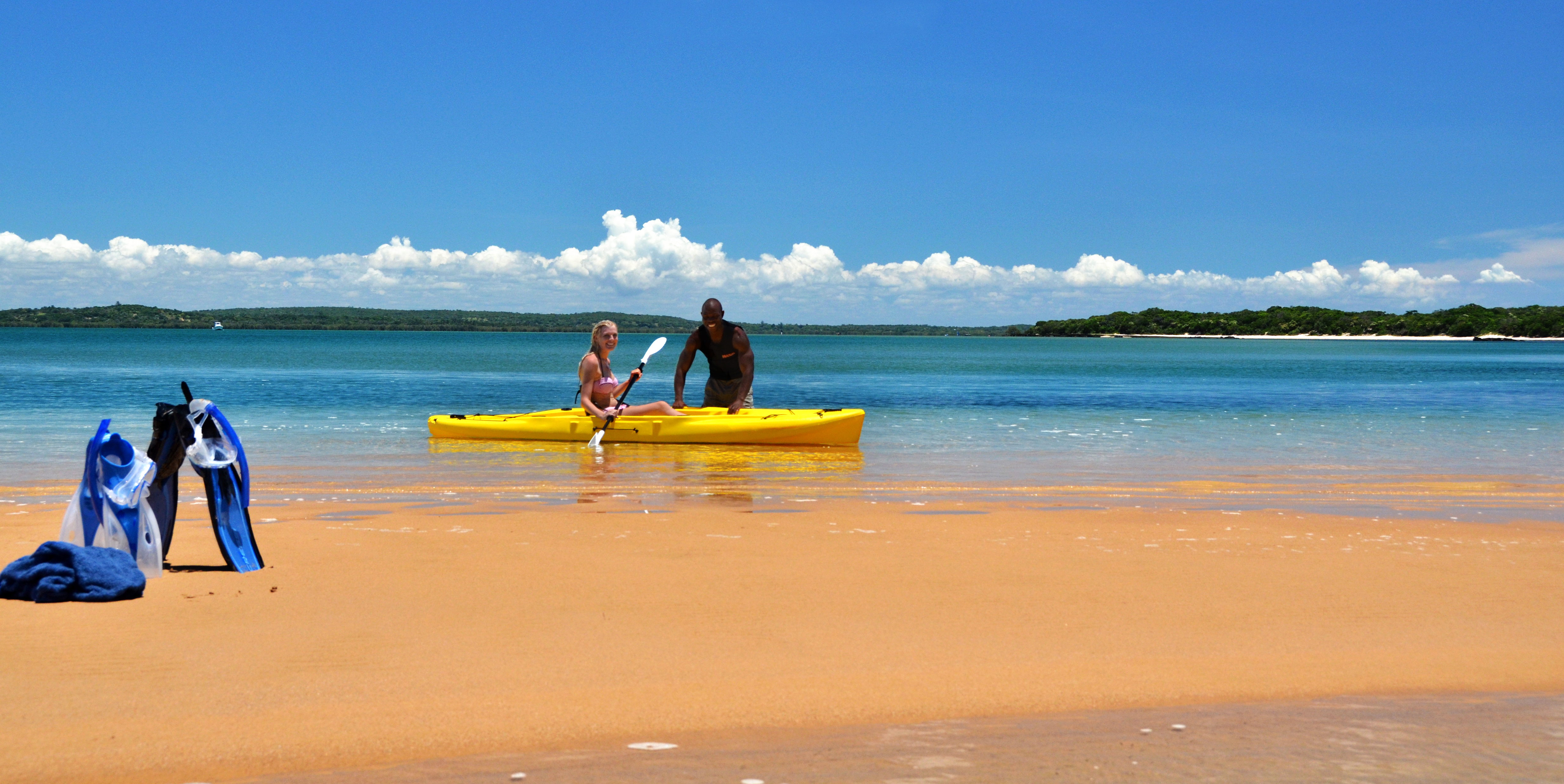 Easy to canoe in the calm waters of the bay