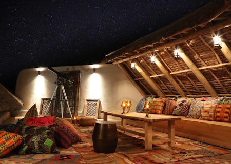 Star gazing terrace fitted with telescopes for star gazing