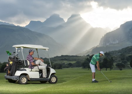 One of Cathdral Peak Hotel's variety of Activities - with a Spectacular view of The Mountains