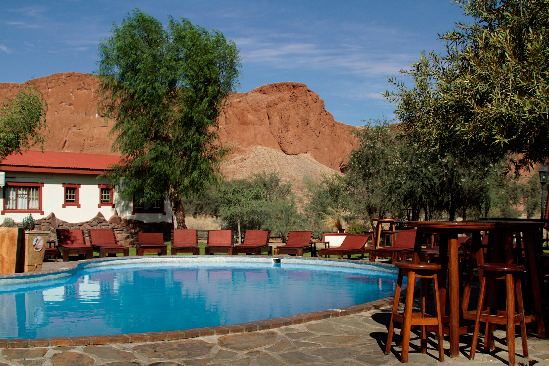 Swimming pool with a view of the fossilized dunes 