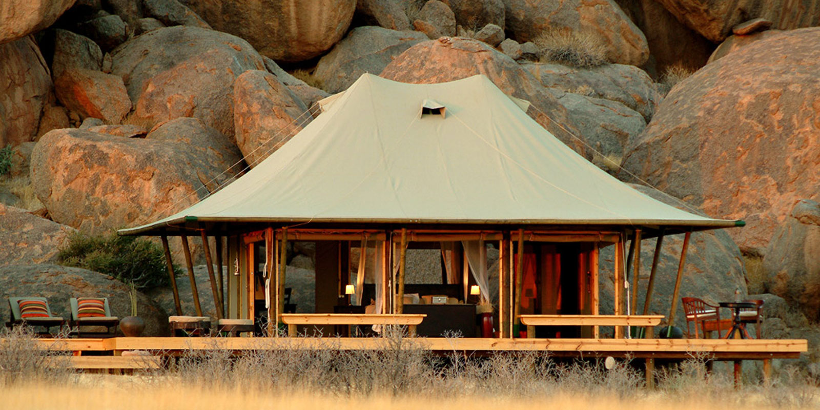 Open air tents to maximise the breathtaking views from each tent