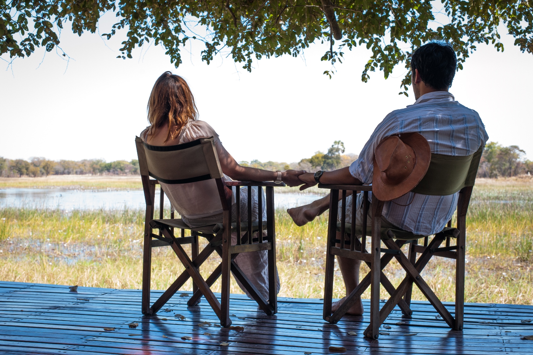 Relaxing on the deck