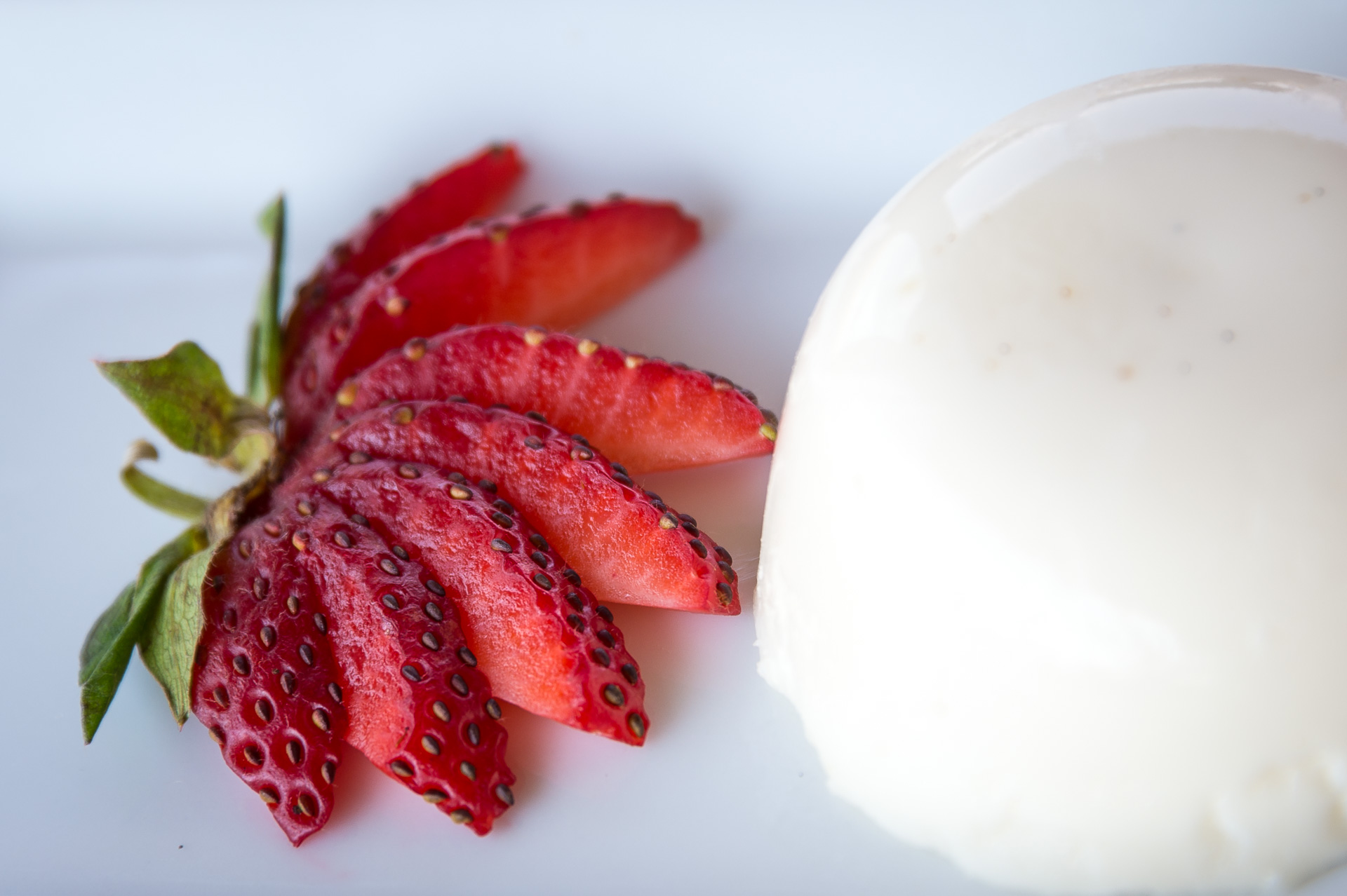 Fresh strawberry panna cotta