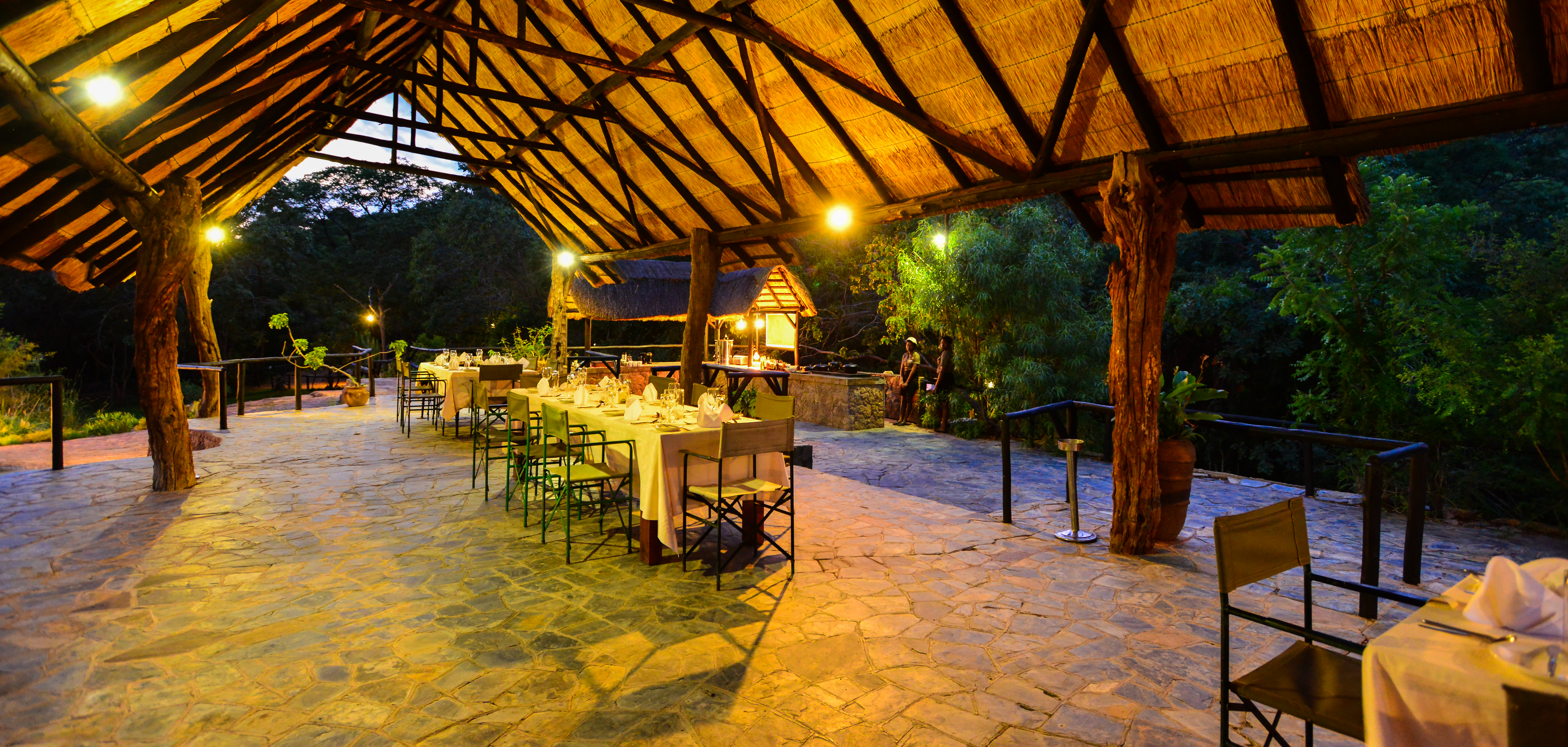 The dinning area at night.