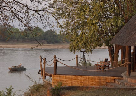 Bar on the banks of the Luangwa River overlooking the Park