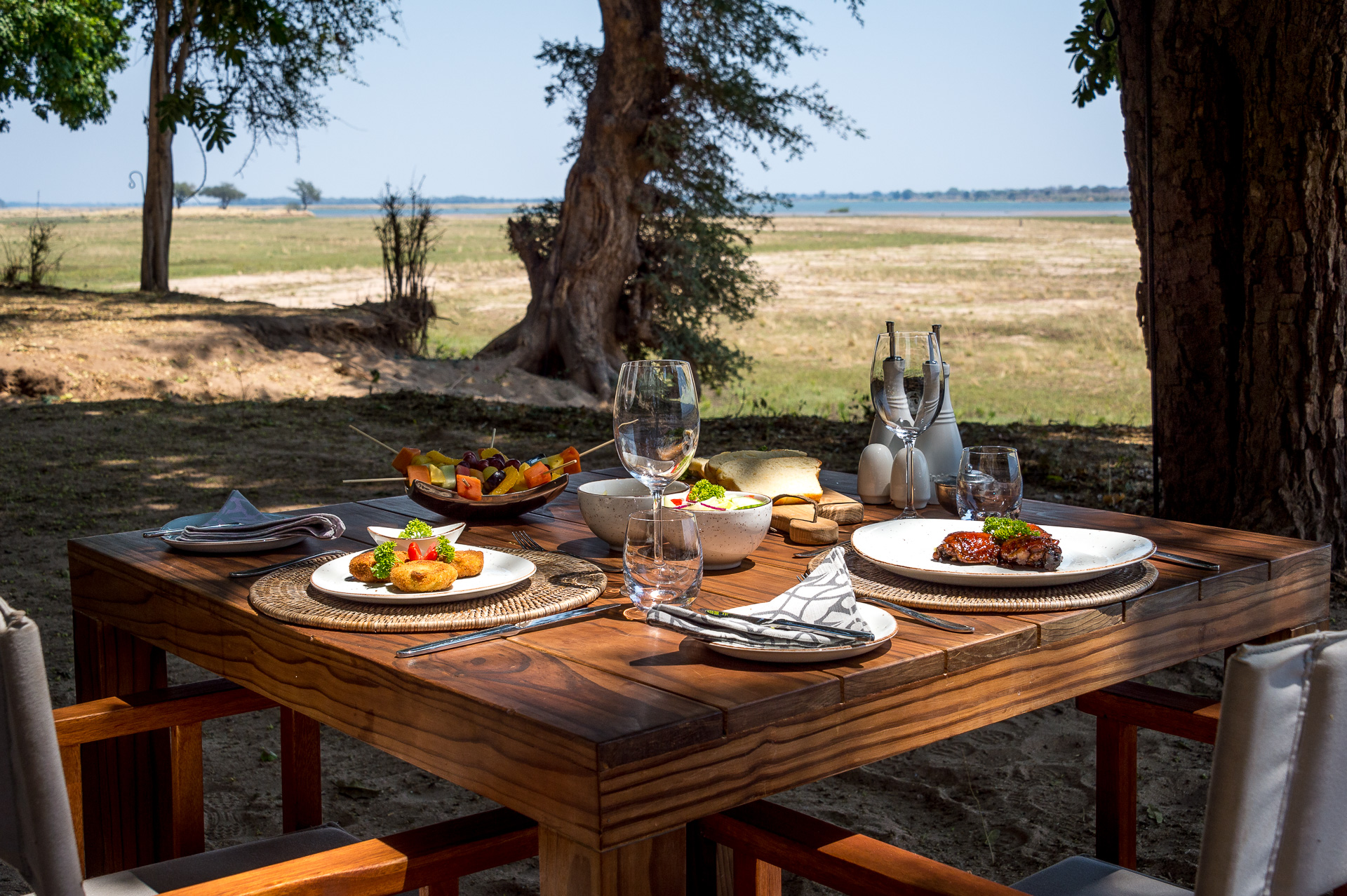 Meals are served al fresco whenever possible