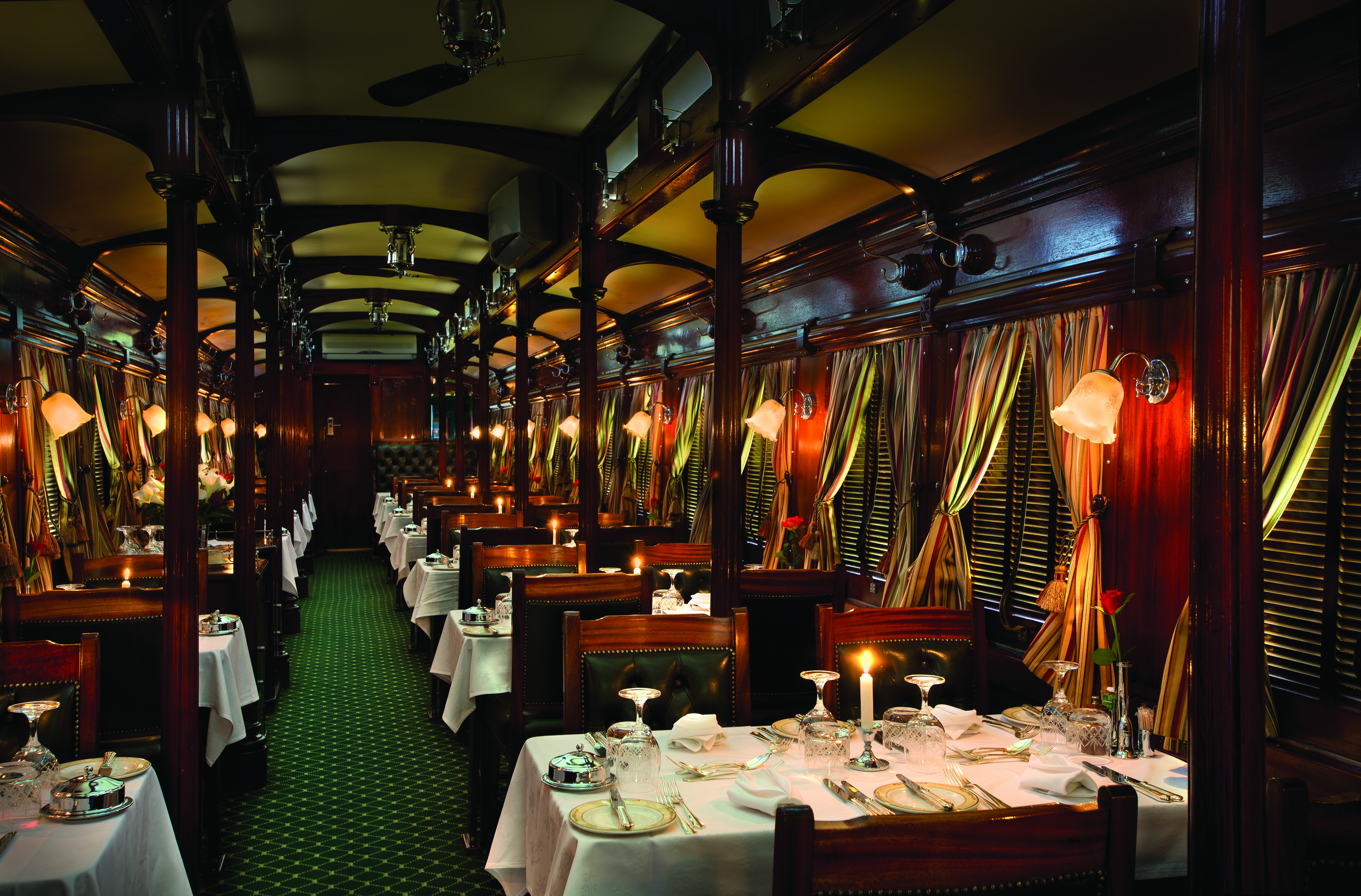 There are always two dining cars whenever there are more than 46 passengers travelling on the train as there is one-sitting for lunch and dinner