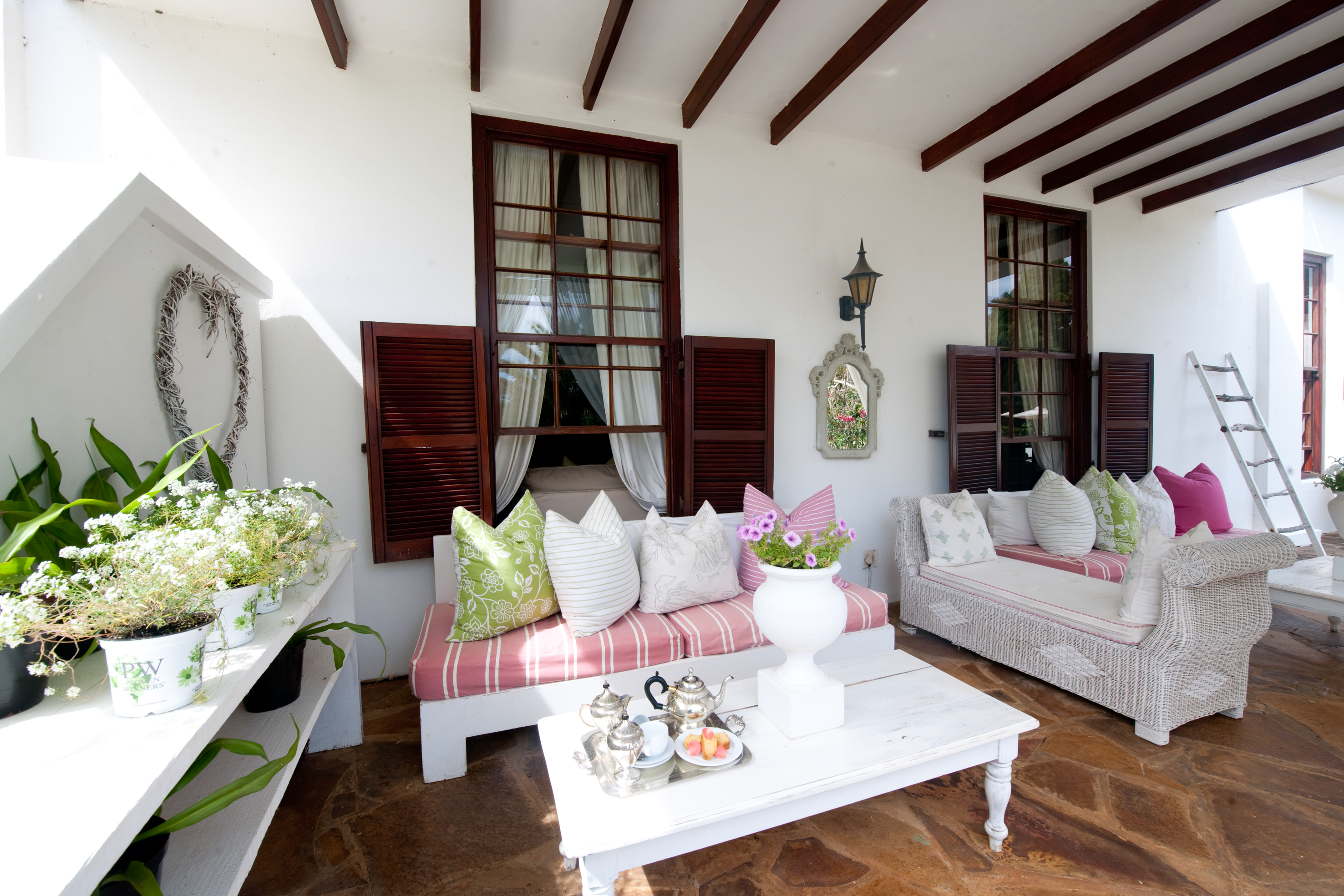 Relax or enjoy a light lunch on one of the outside terraces