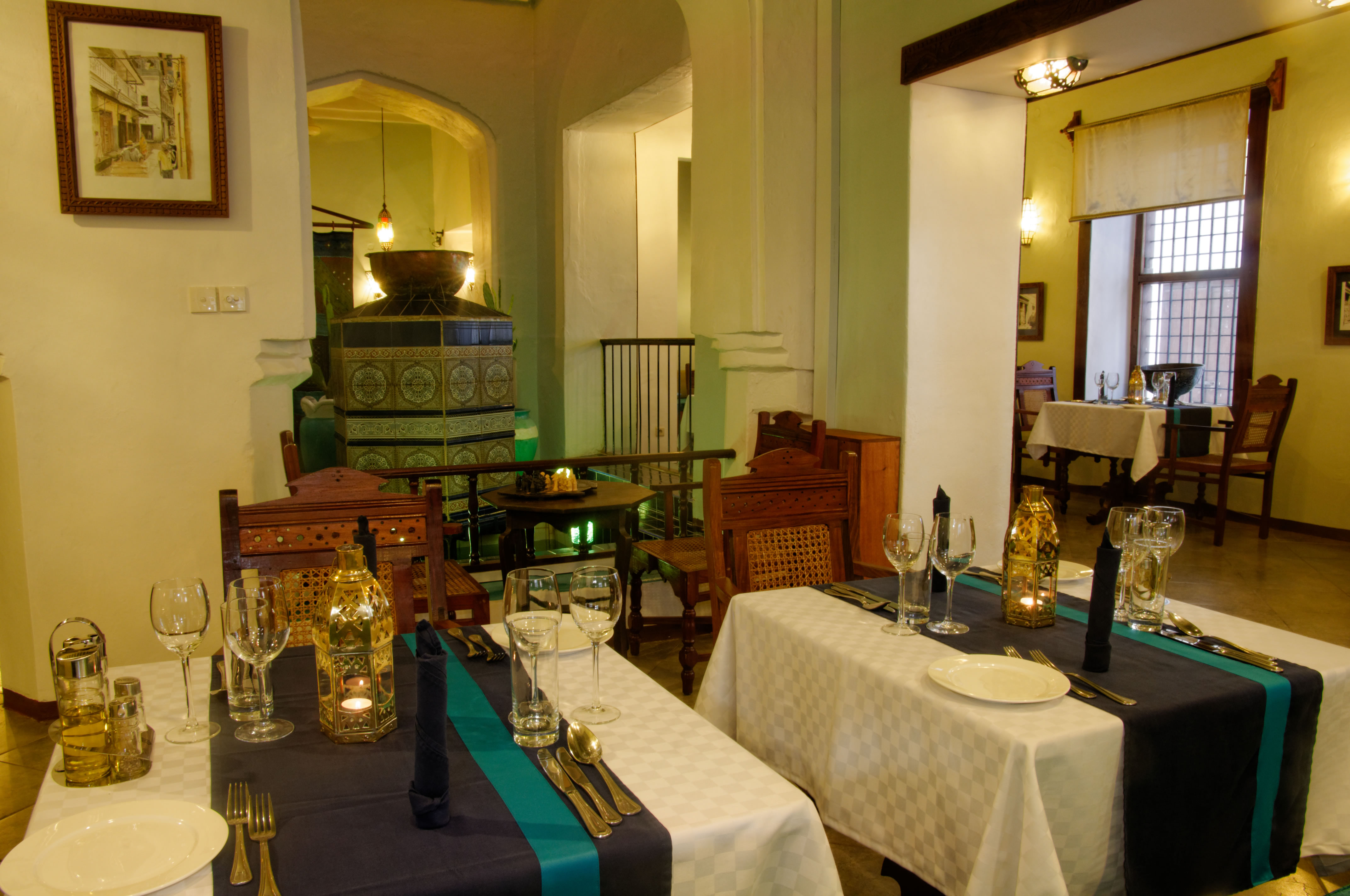 Have dinner in our air-conditioned restaurant