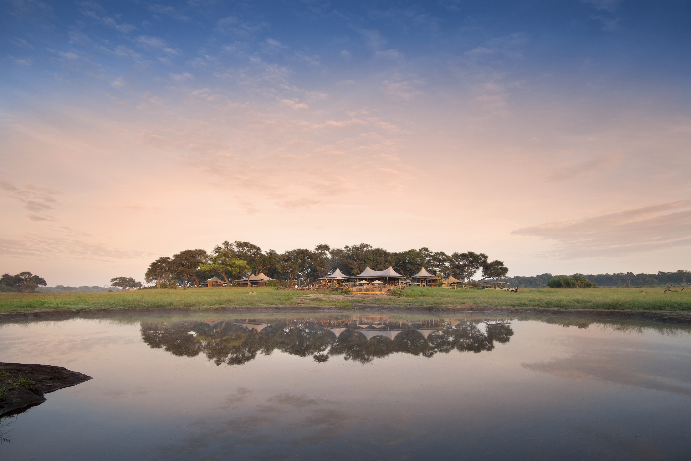 View of camp from the river