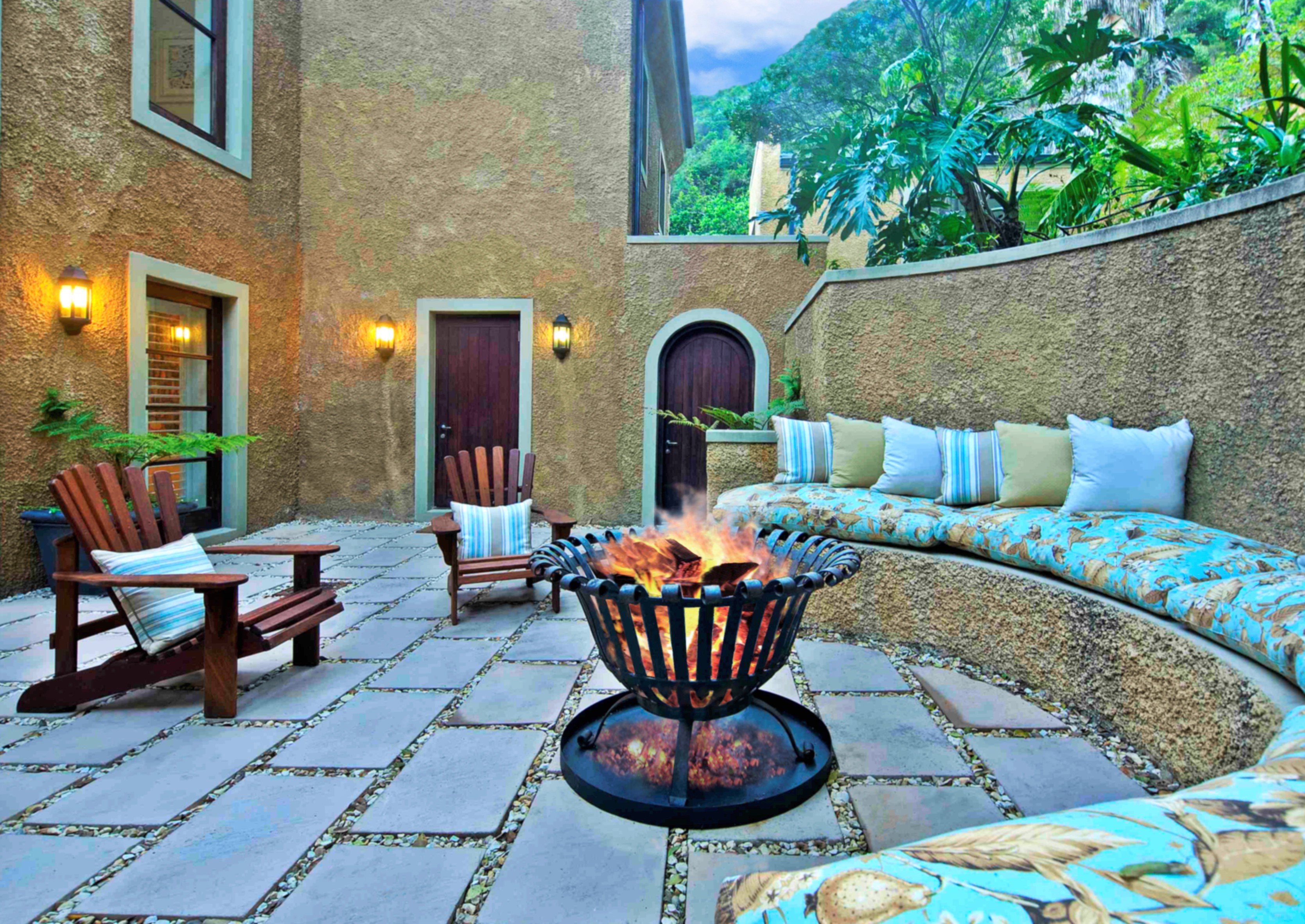 Fire Pit in the courtyard