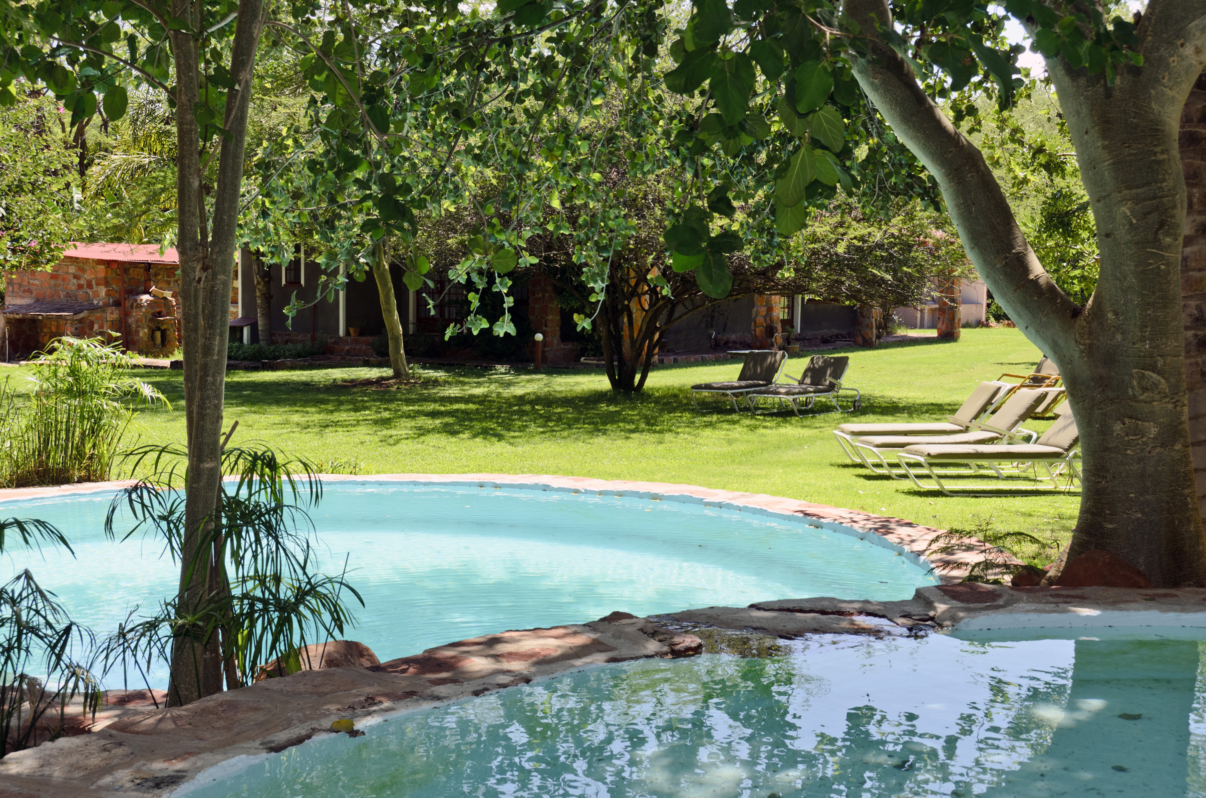 Cool down on a warm summer day in the swimming pool in the garden of Waterberg Wilderness Lodge. Children can have fun in the shallow pool.