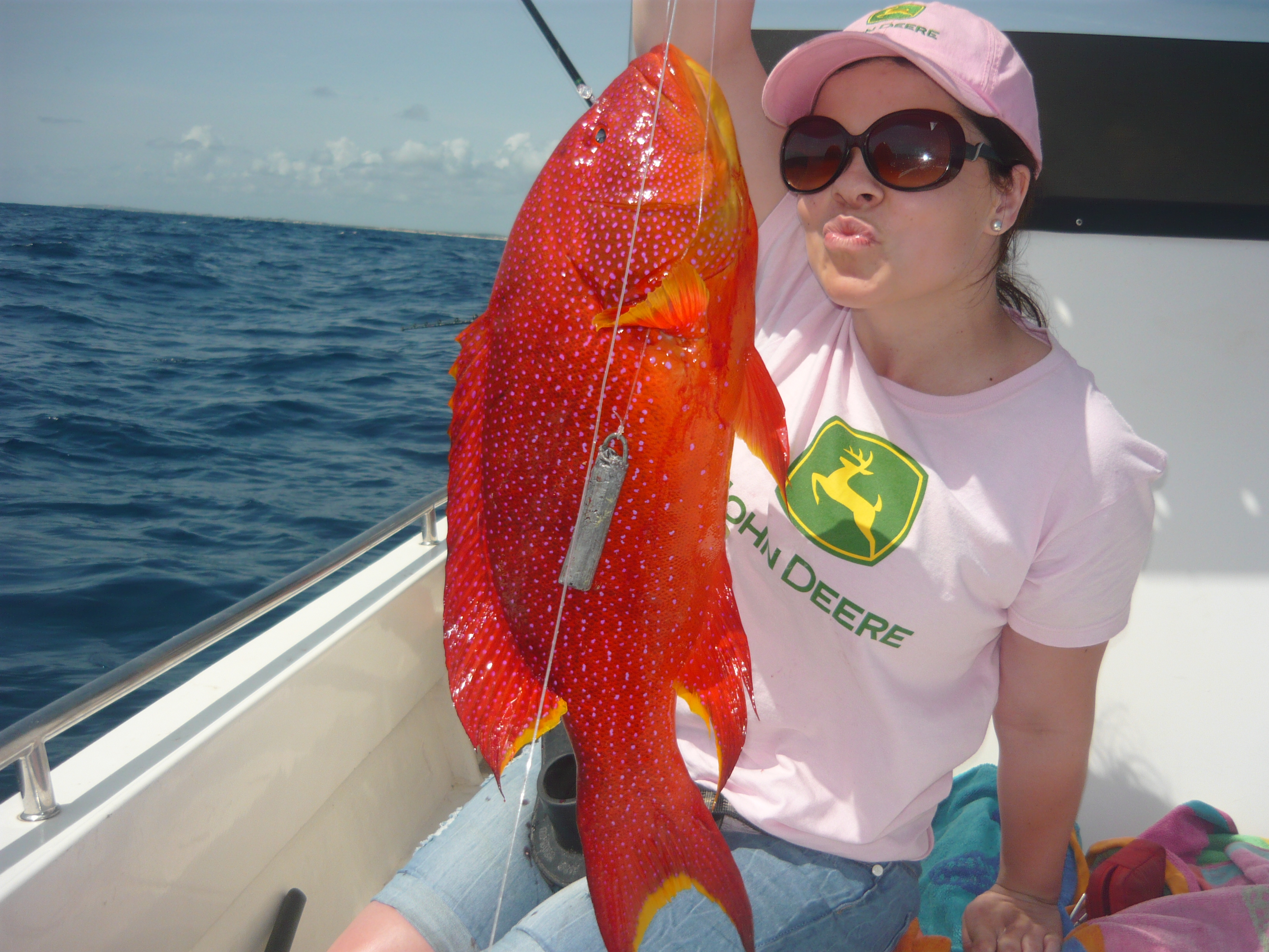 Willani enjoy her fishing on Walala Wasala (if you snooze, you loose) ski boat of Casa Chibububo Lodge!!