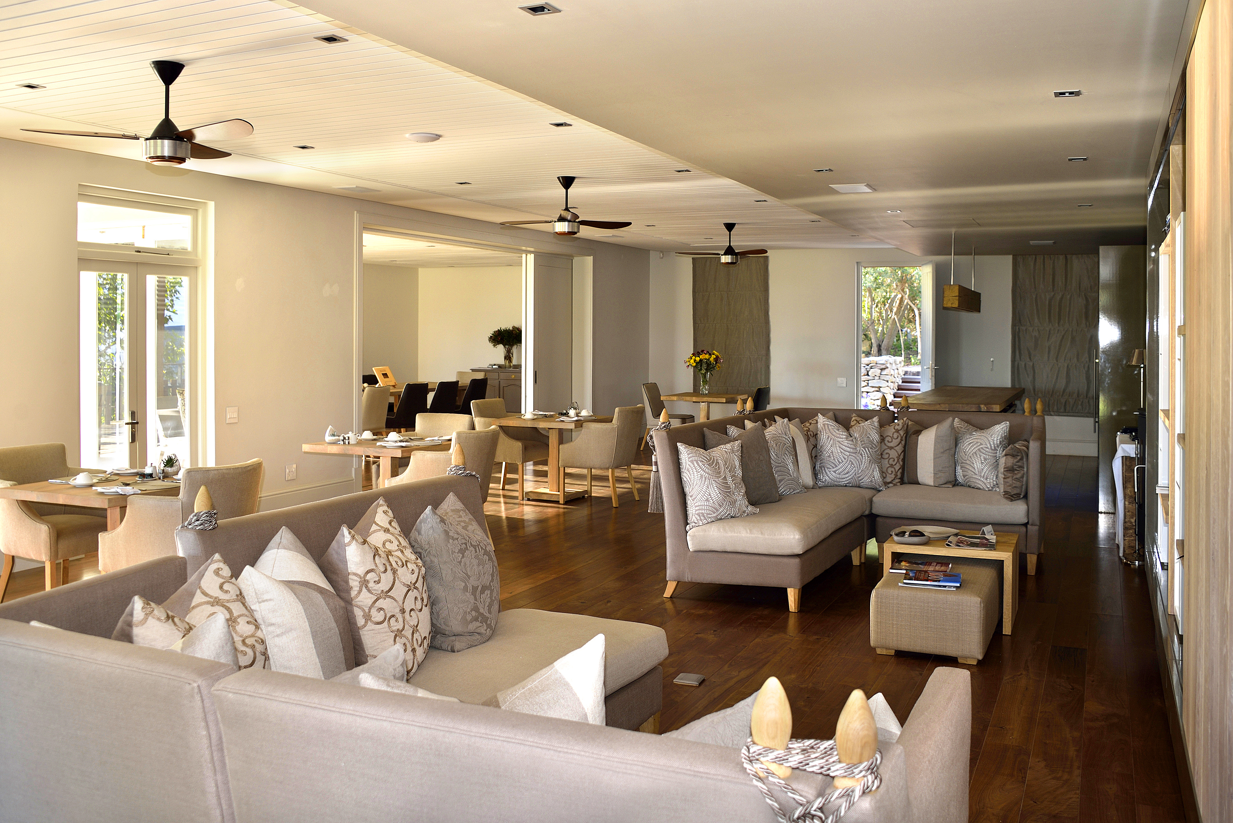 dining and fireplace