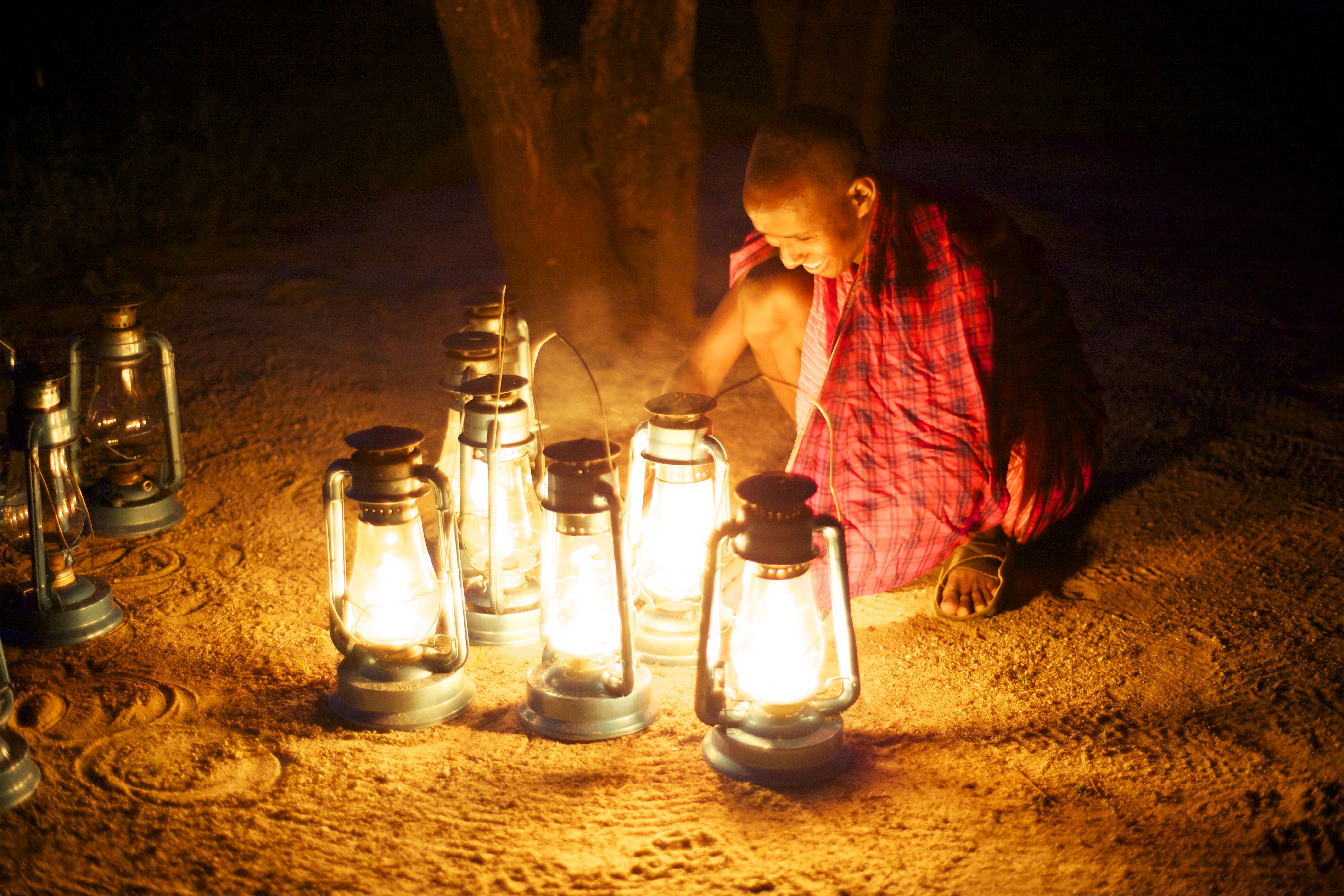 Turning on the pathway lights