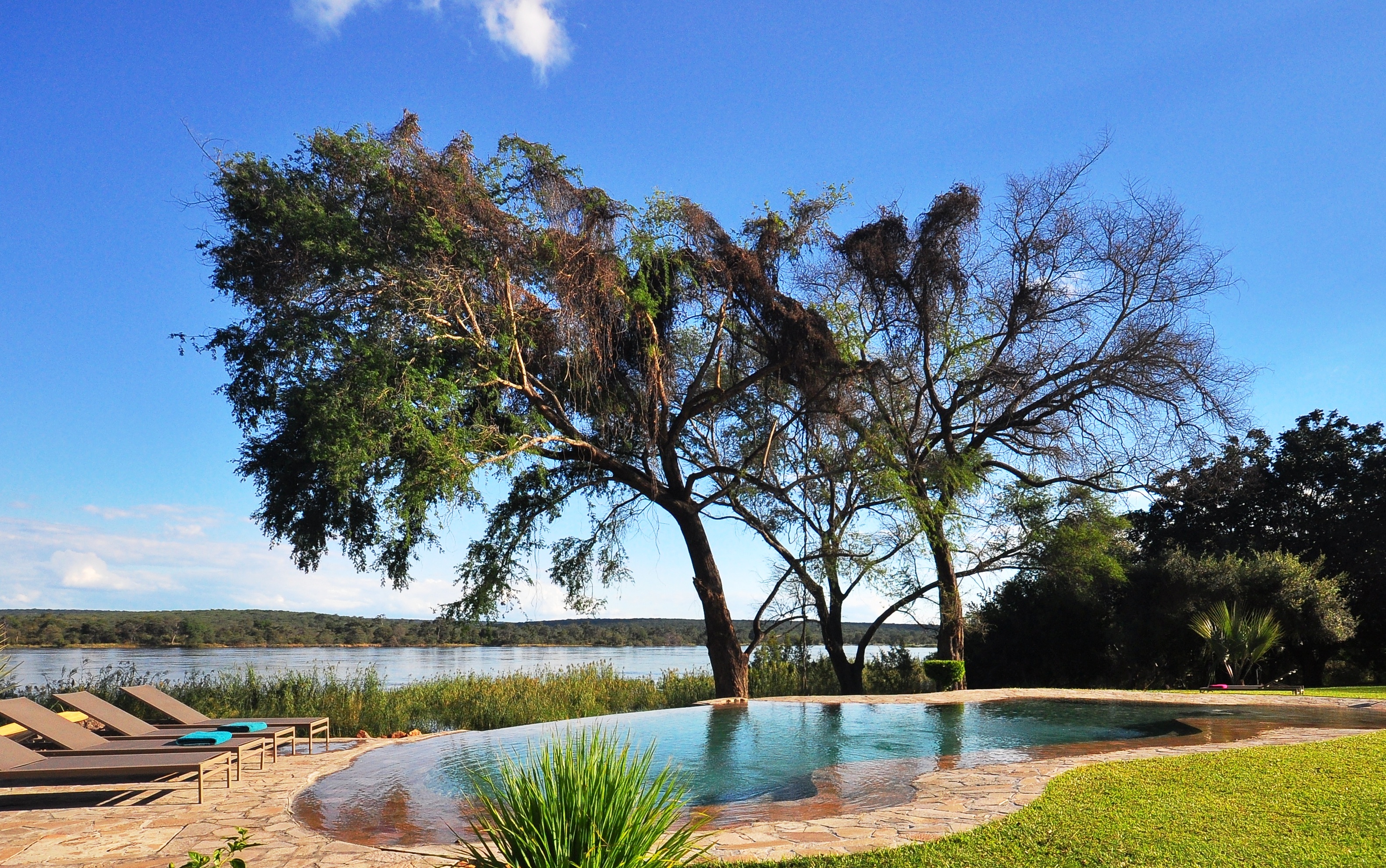 Infinity pool between the house and the river - a perfect place to relax