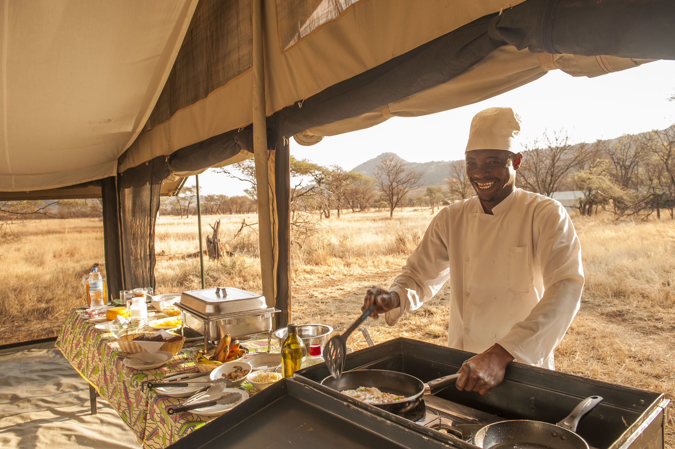 Chef preparing breakfast