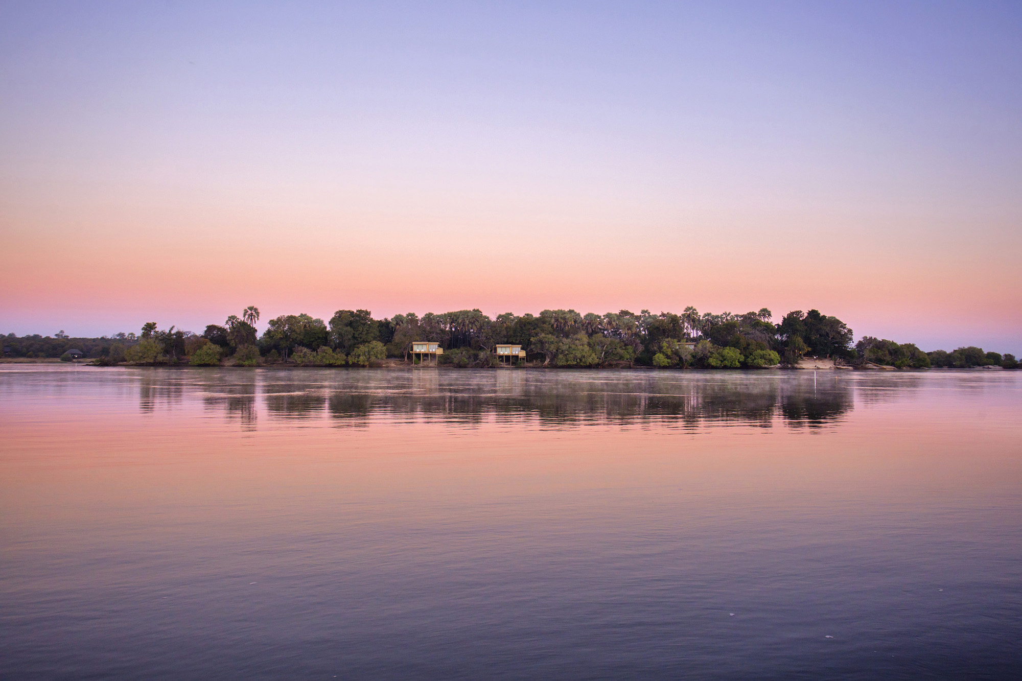 Built on secluded Island just upstream from the Victoria Falls