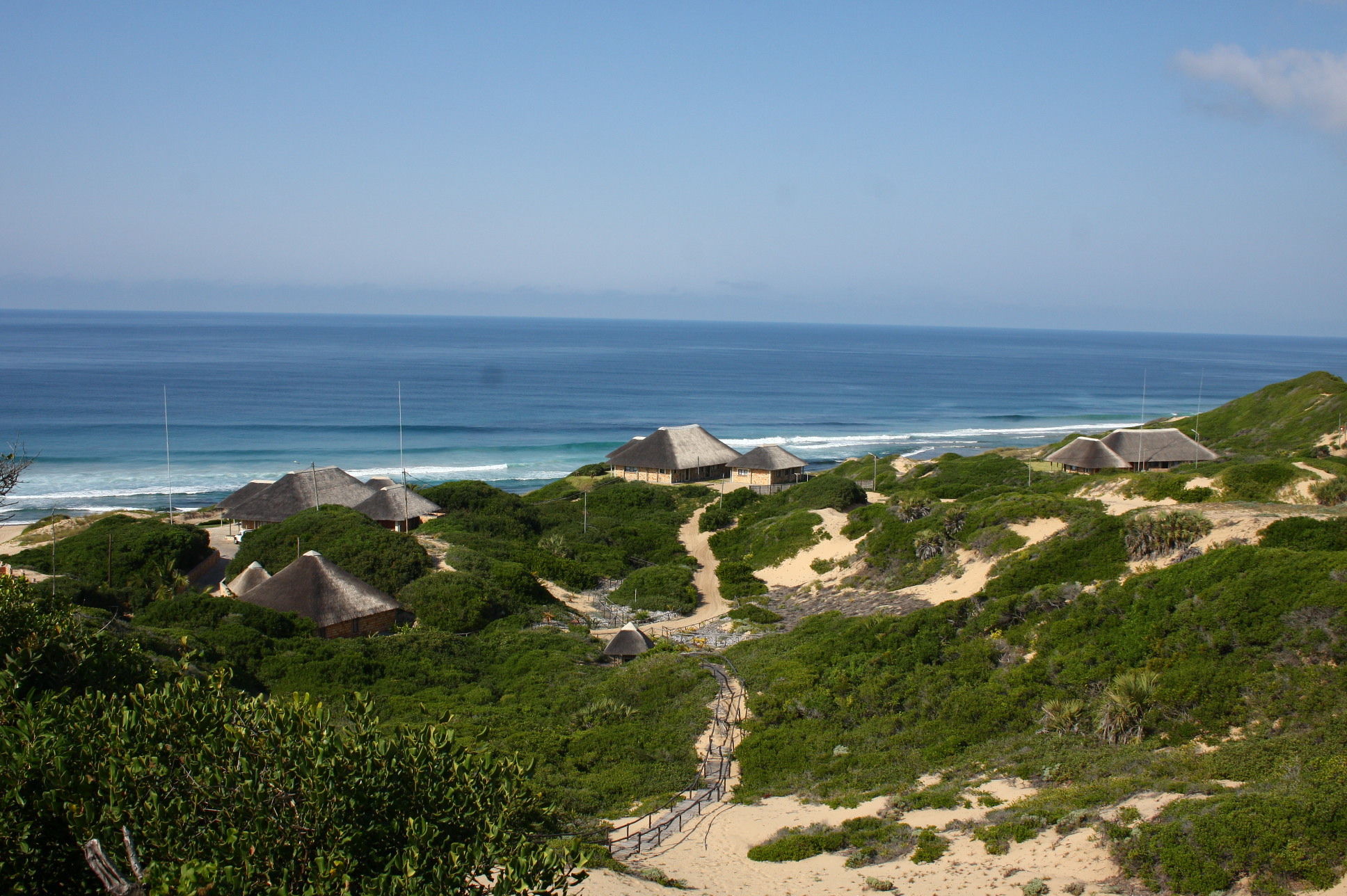 View from the top of the lodge towards the sea.