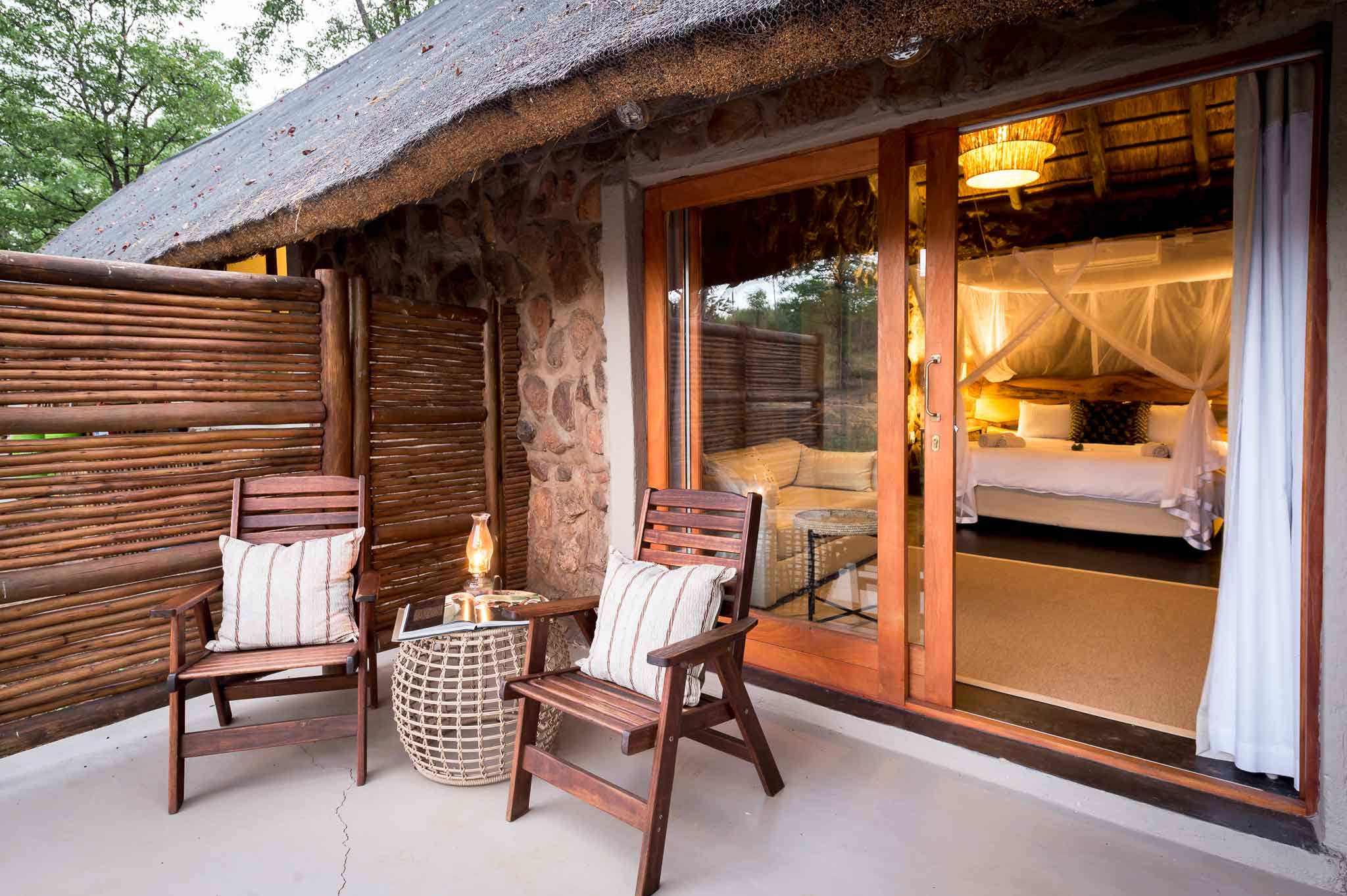 Steenbok Chalet Patio and Room