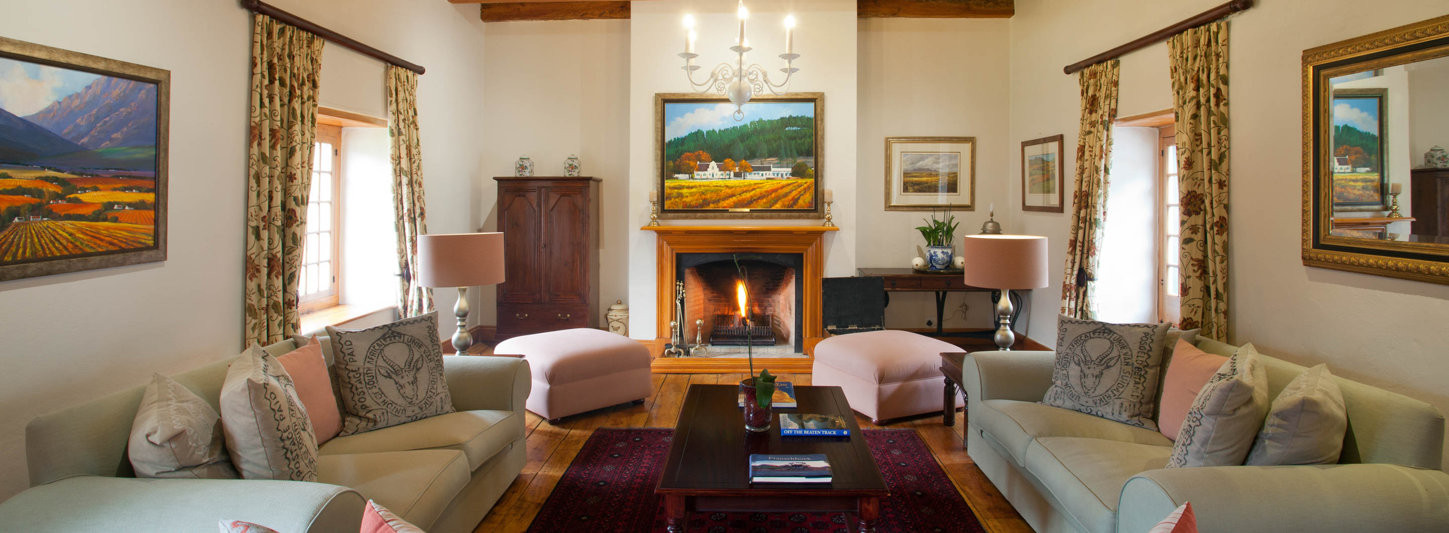 Beautiful appointed furniture in the entrance hall of the Manor House