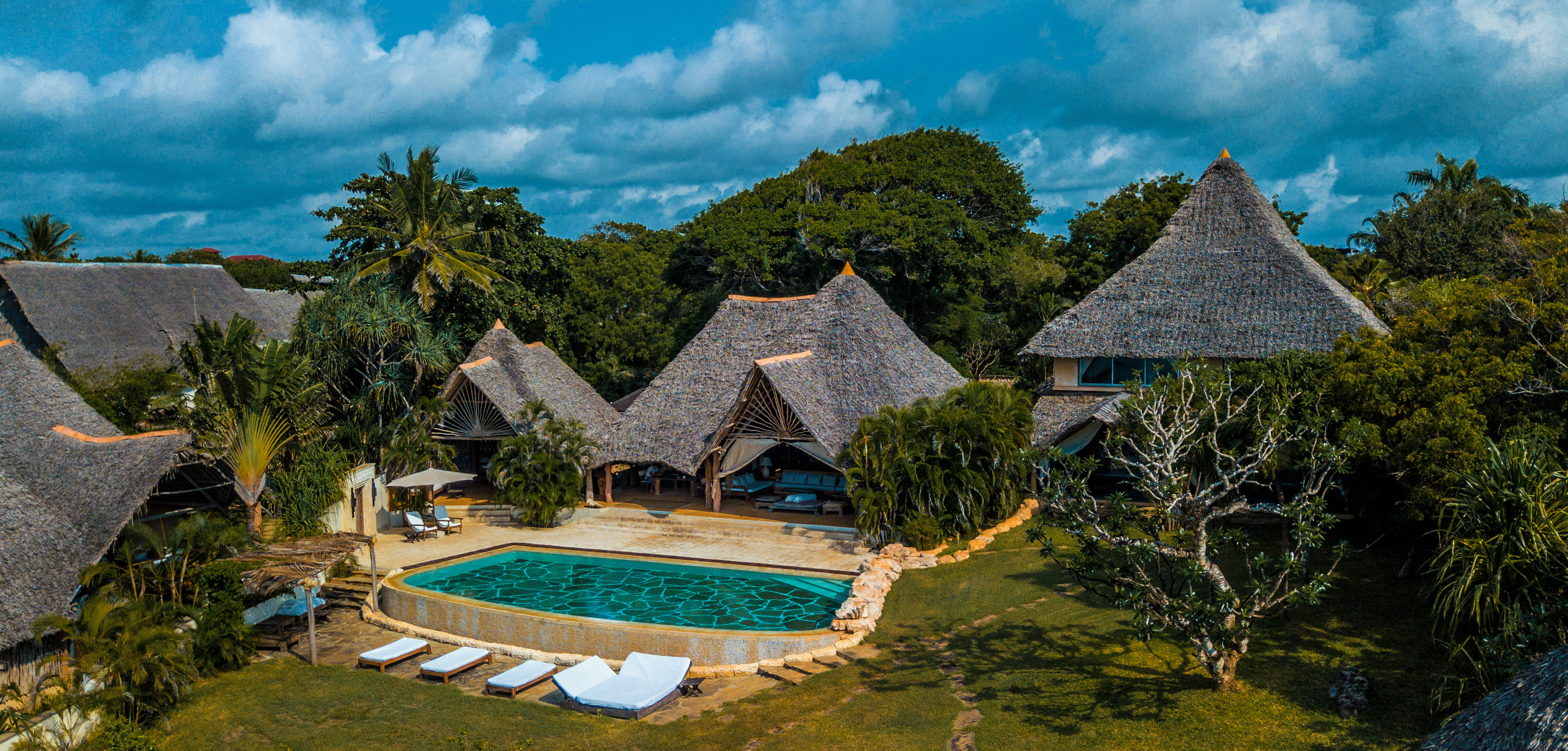 Garden villa from the sky