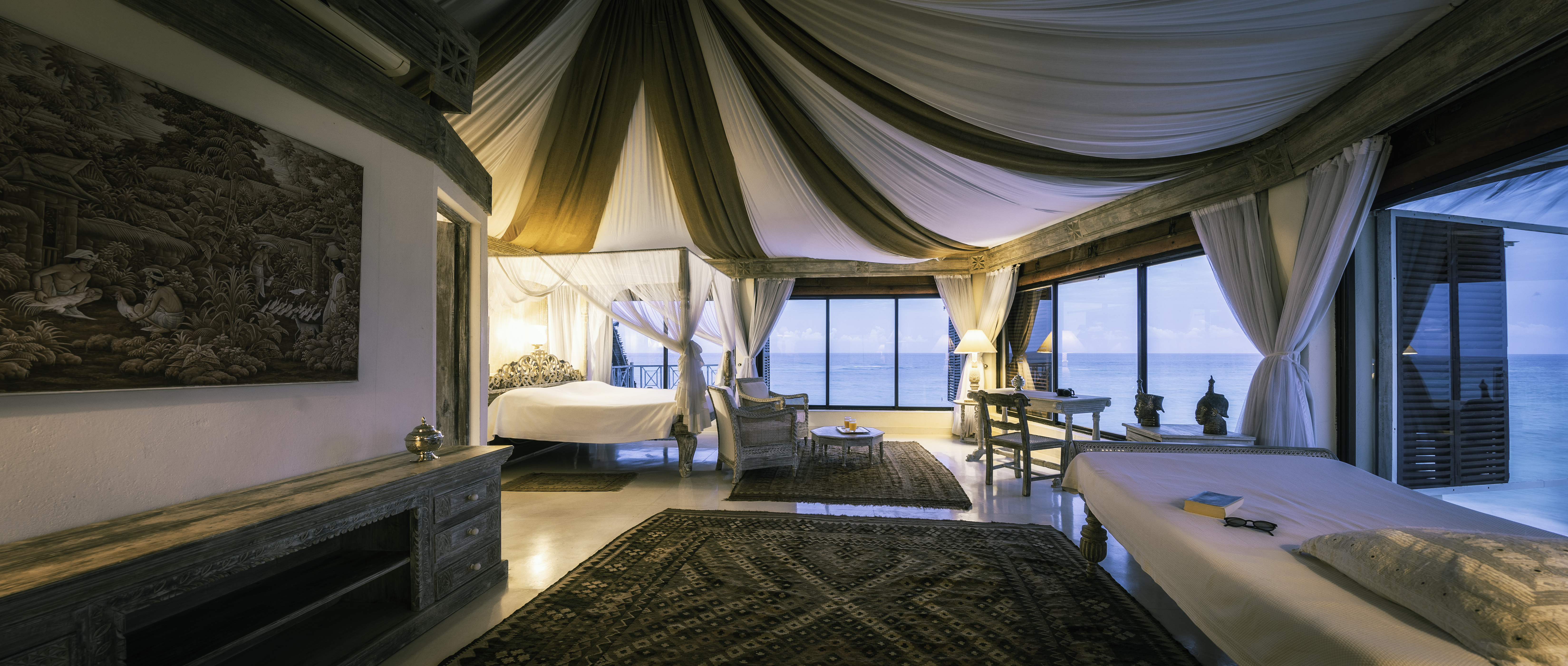 Turret suite at dusk 