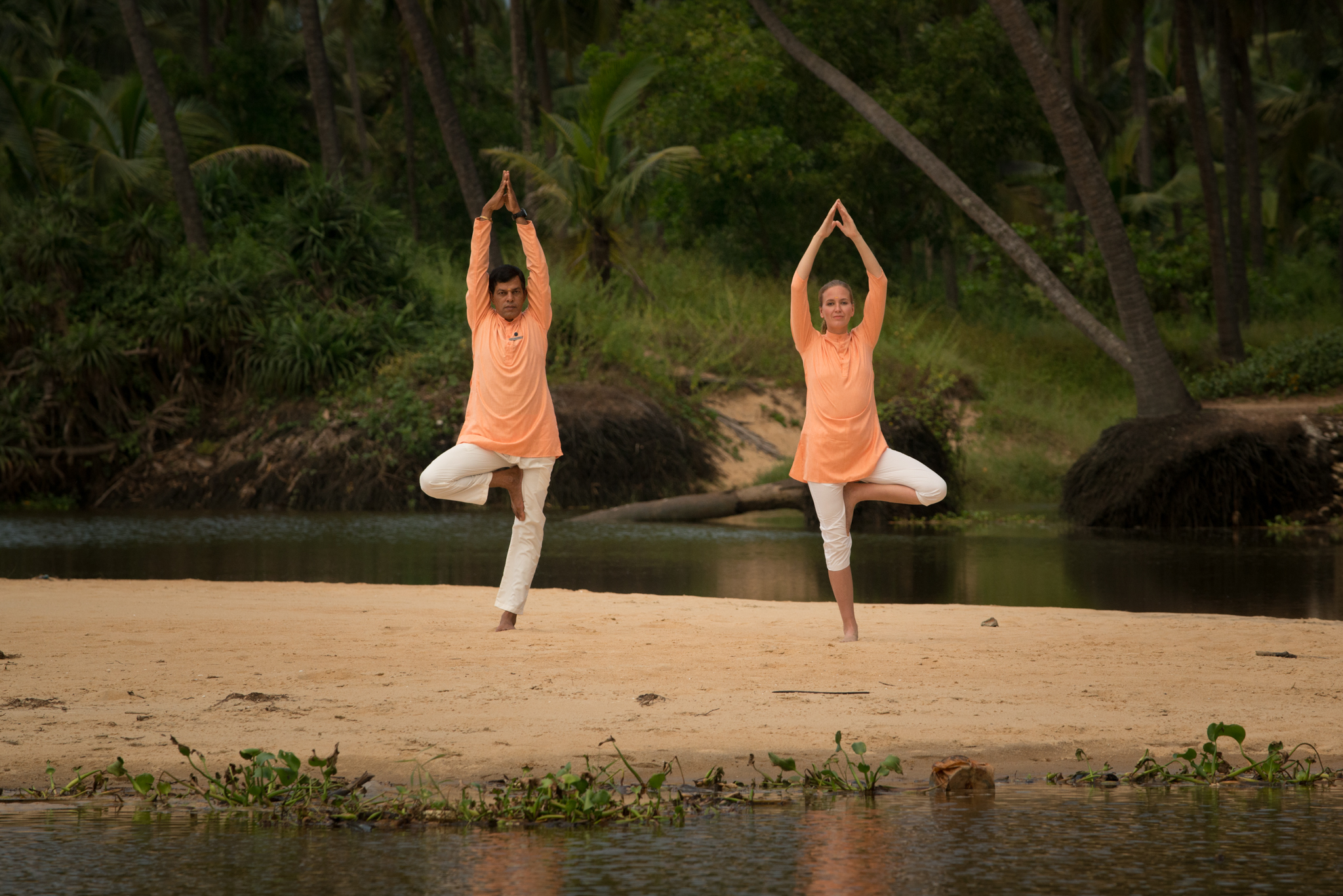 Guest enjoying yoga session with our in-house yoga teacher