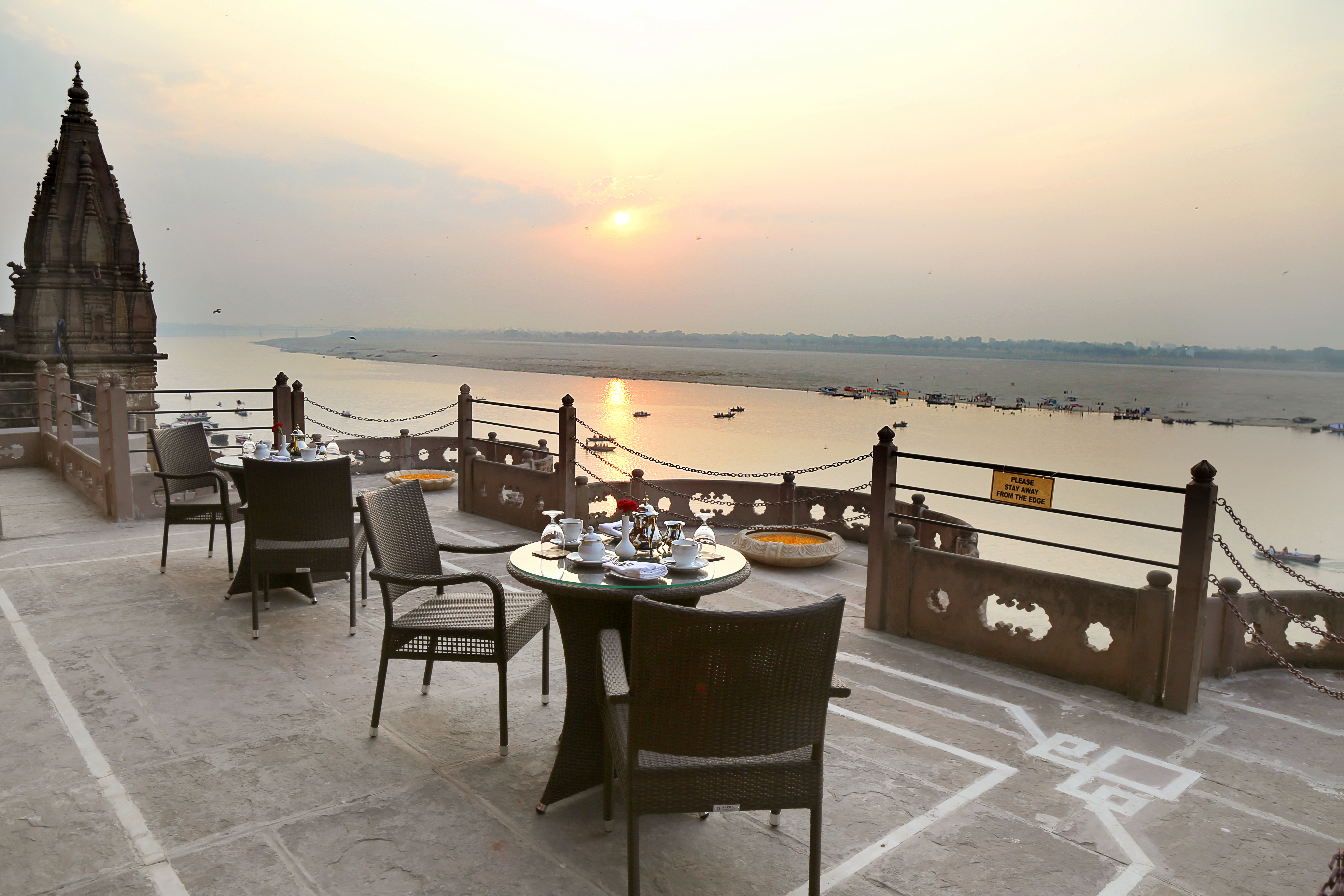 This is a terrace adjoing to Baithak (Reception Area) offers a beautiful view of Ganges river, Sunrise and Ghat activities