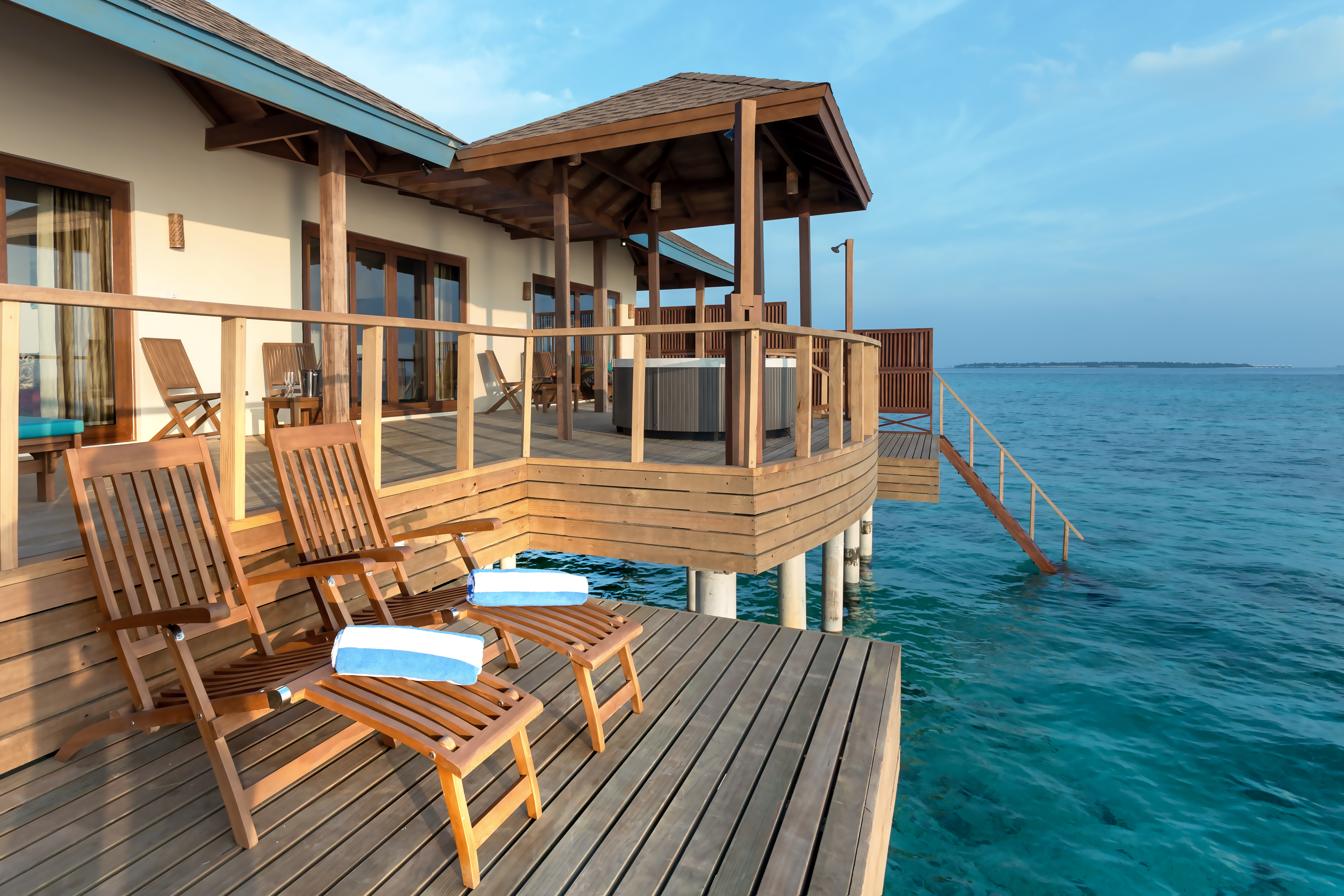 Deck view of Water villa suite