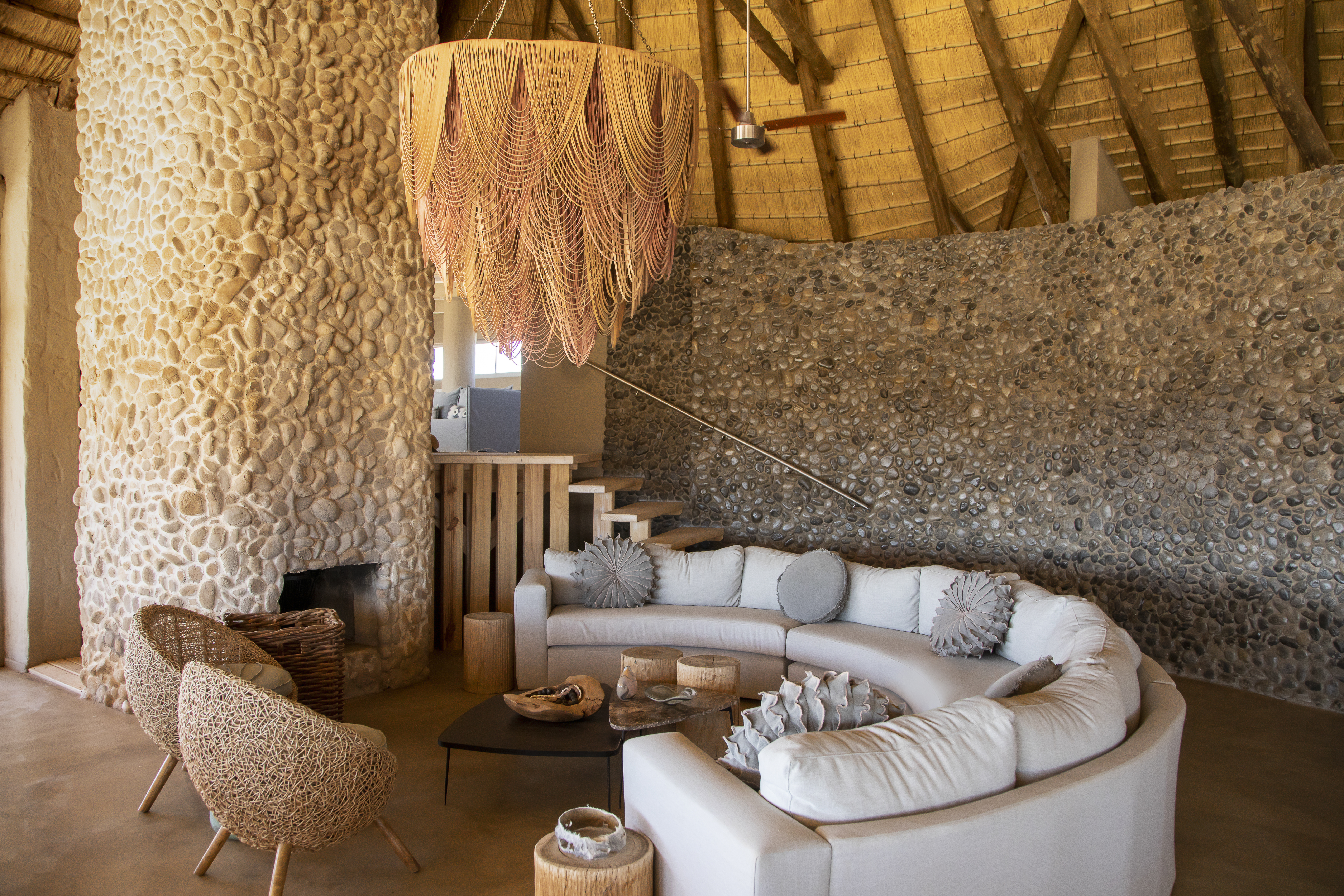 Our camp interiors reflect the environment, in colours, textures and composition