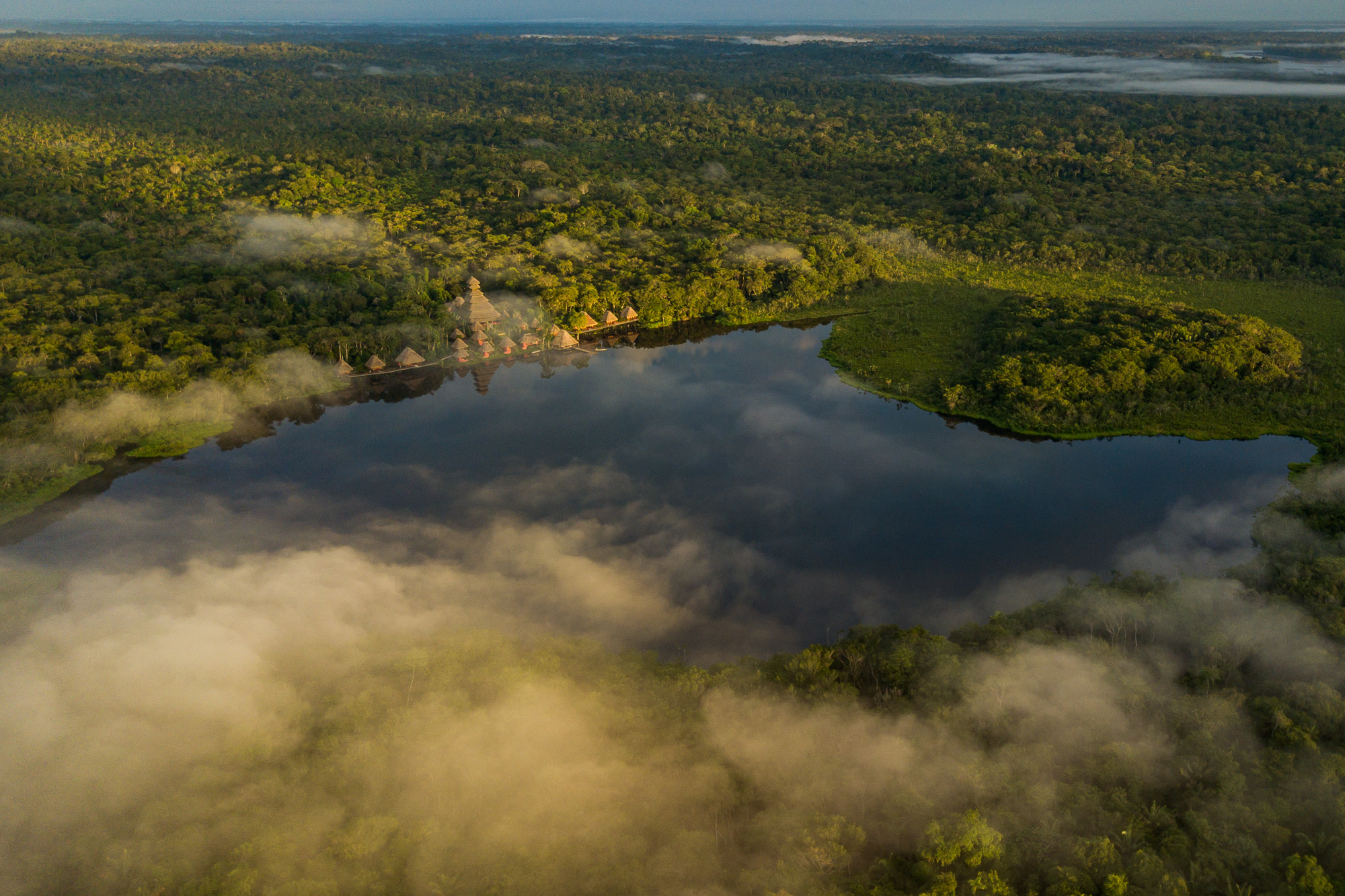 Drone View of the project in the Añangu Lagoon