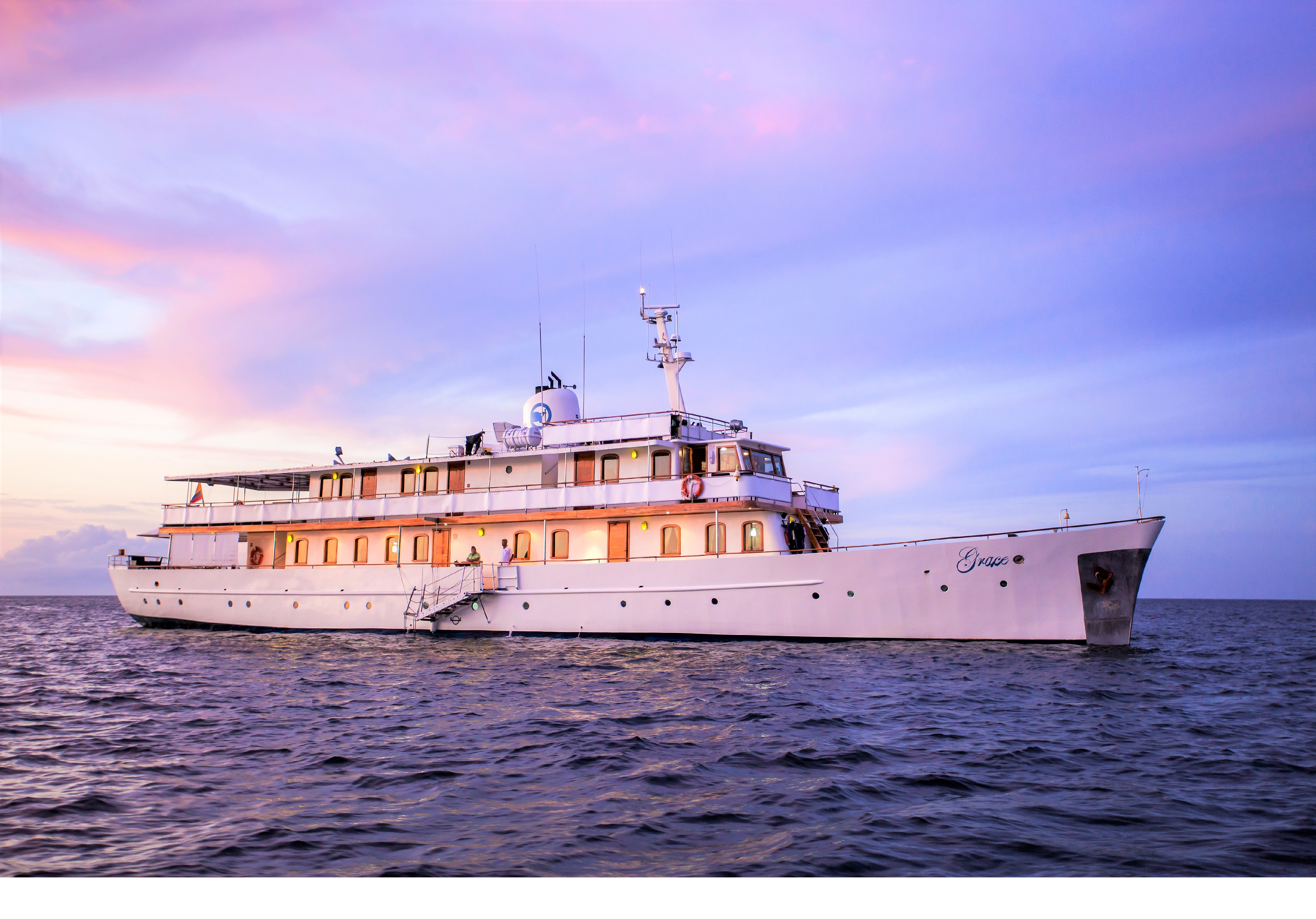 M/Y Grace sailing at sunset