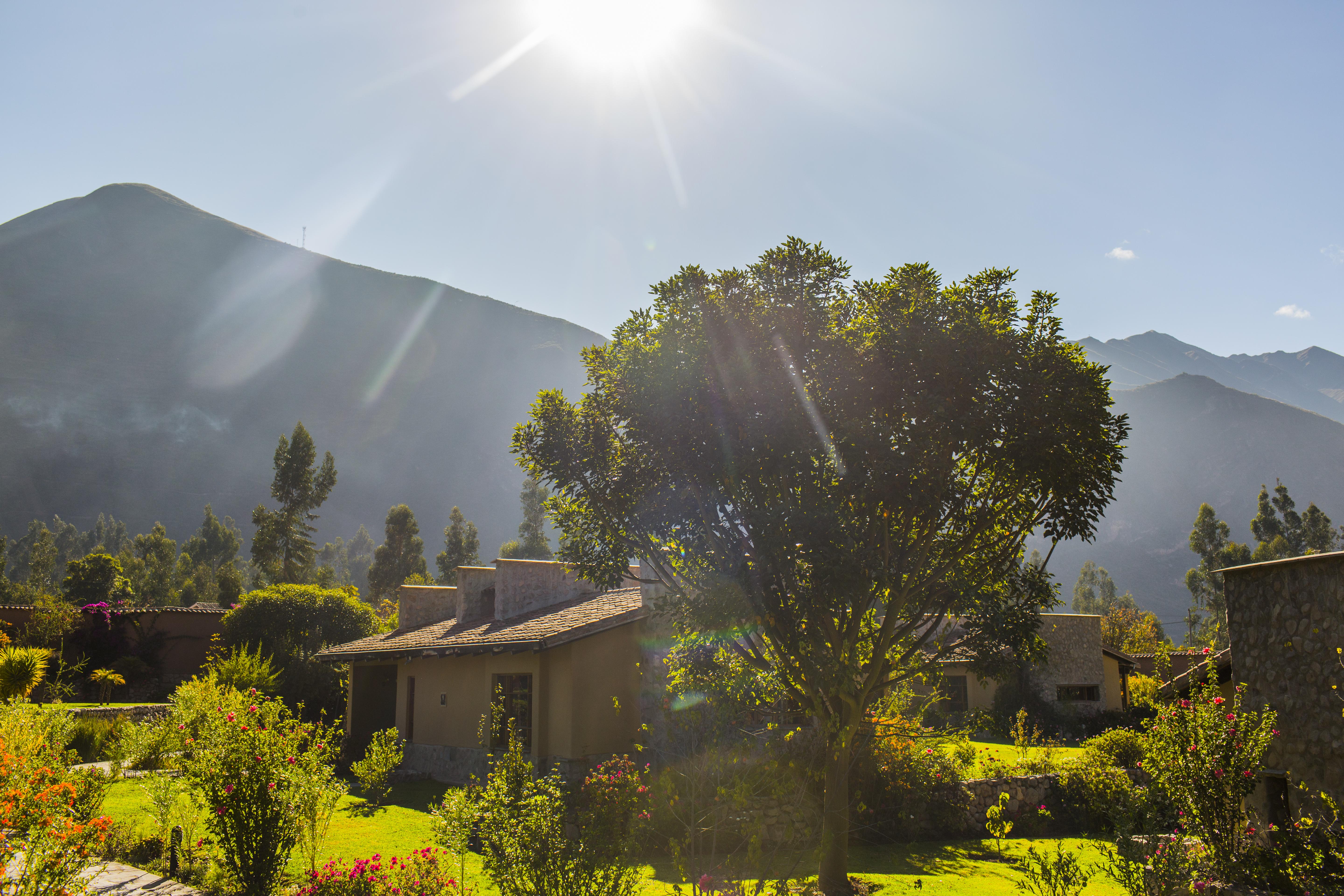 The Andes mountains are around the whole property